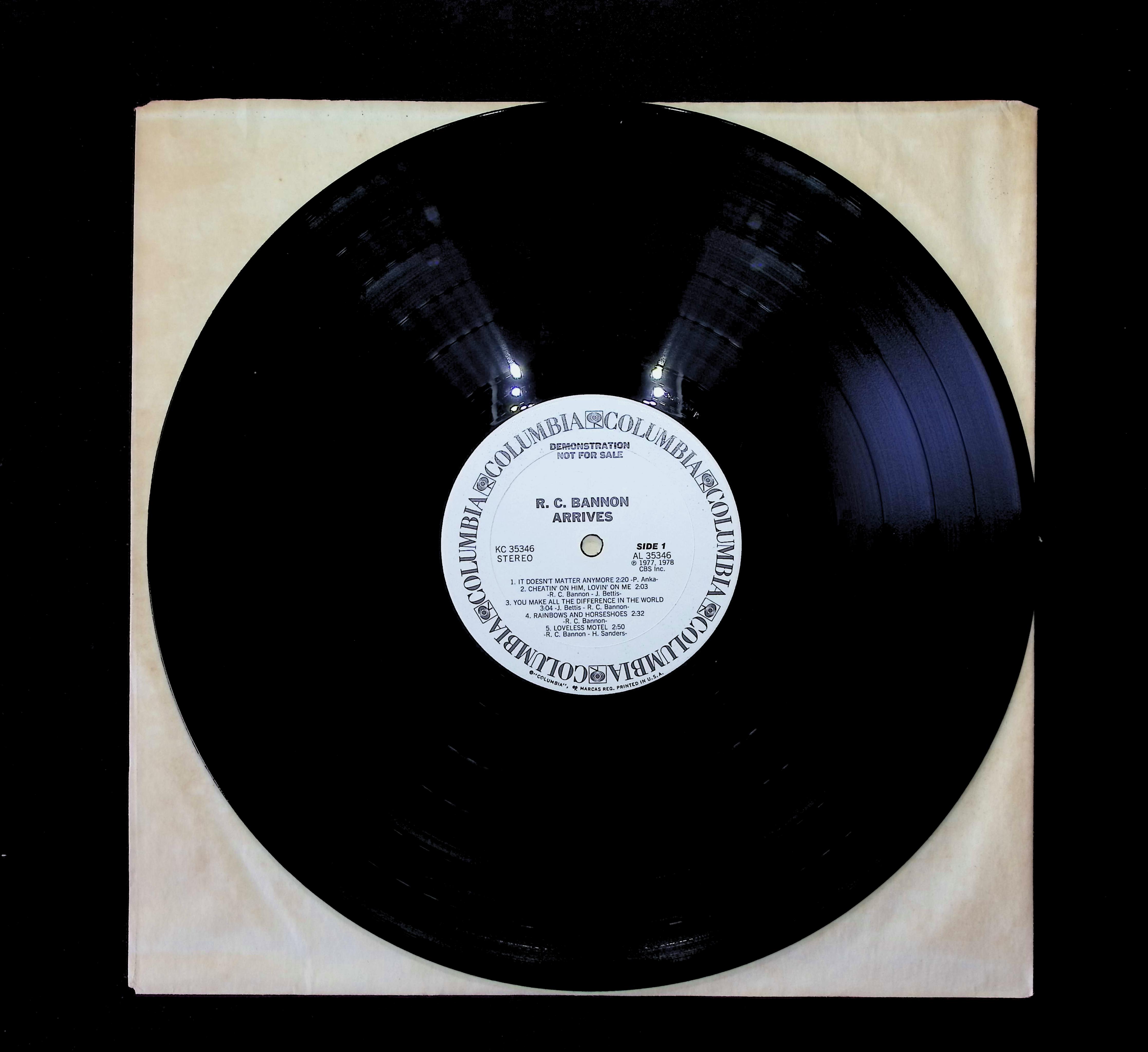 R.C. Bannon Arrives 12" LP 1978 KC 35346 Folk, World, & Country — image 5