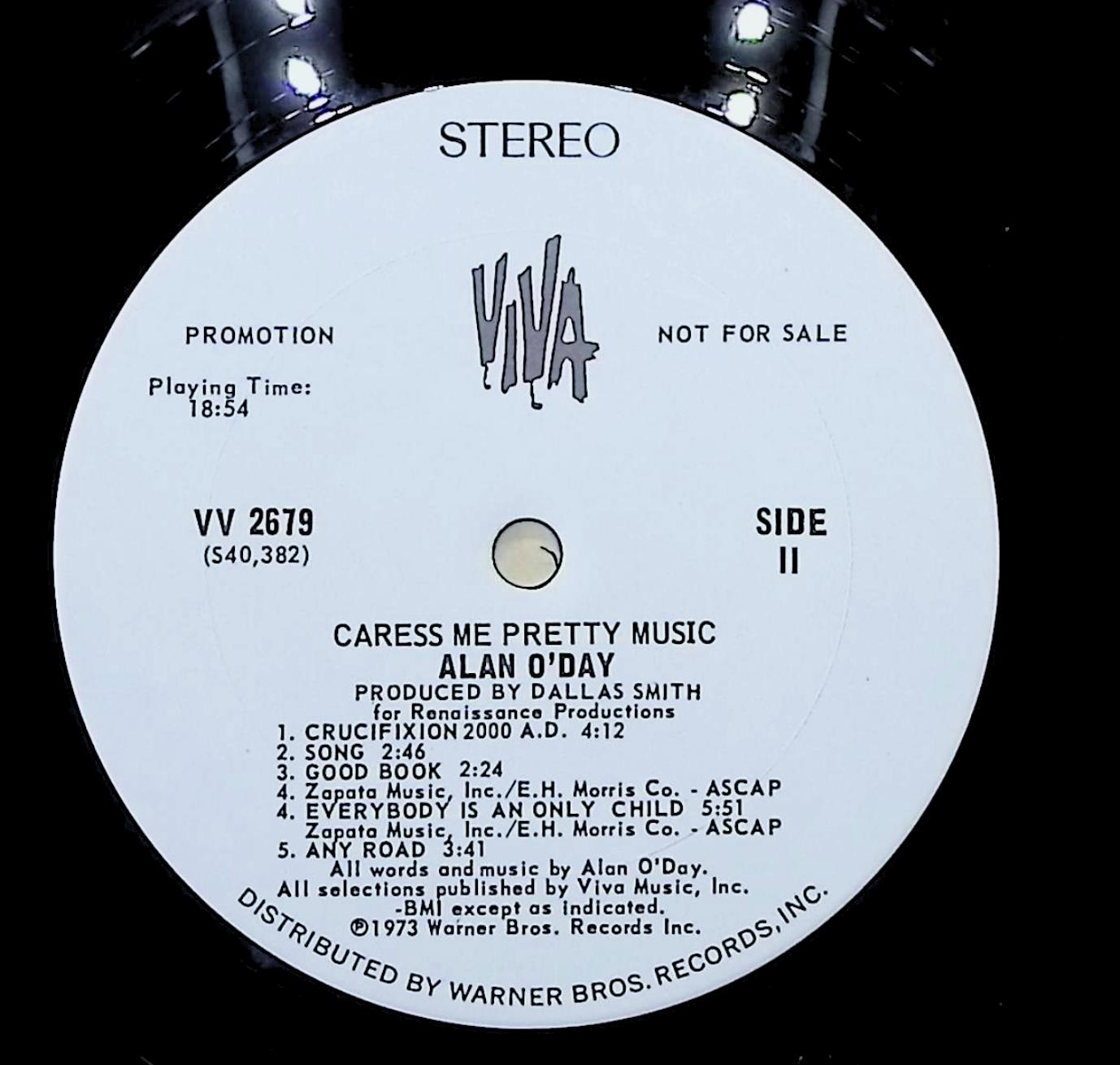 Alan O'Day Caress Me Pretty Music 12" LP 1973 VV 2679 Rock — image 2