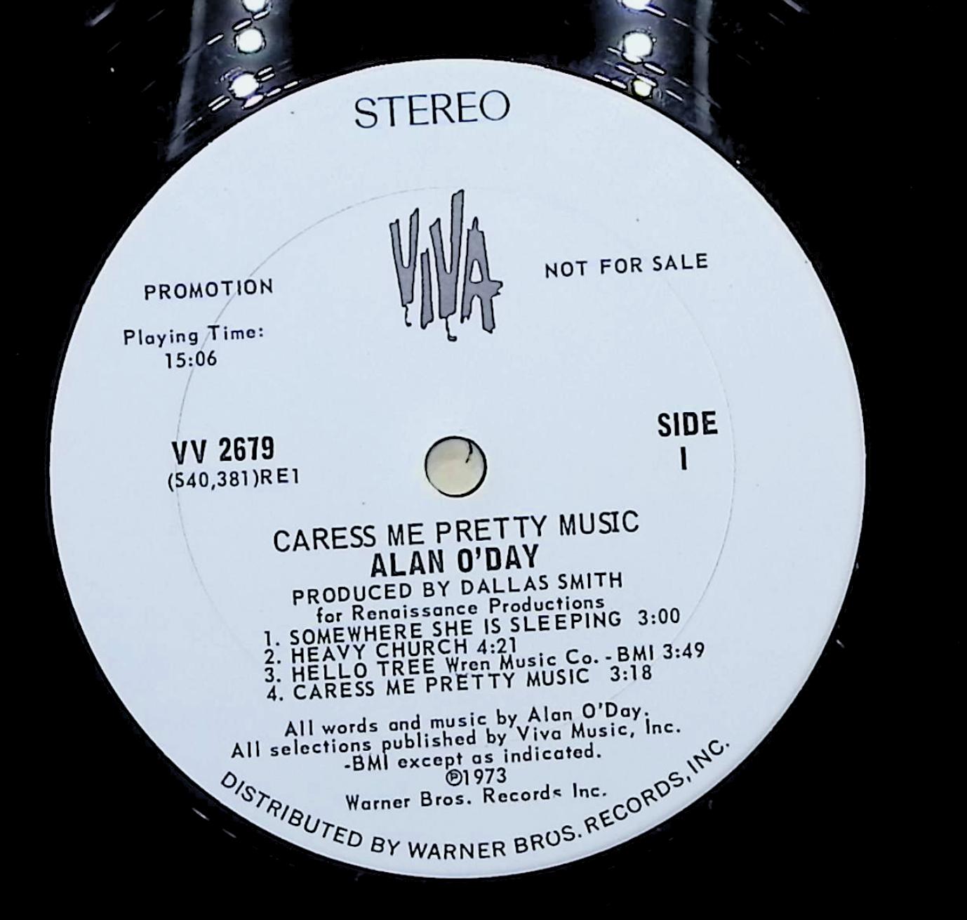 Alan O'Day Caress Me Pretty Music 12" LP 1973 VV 2679 Rock — image 4