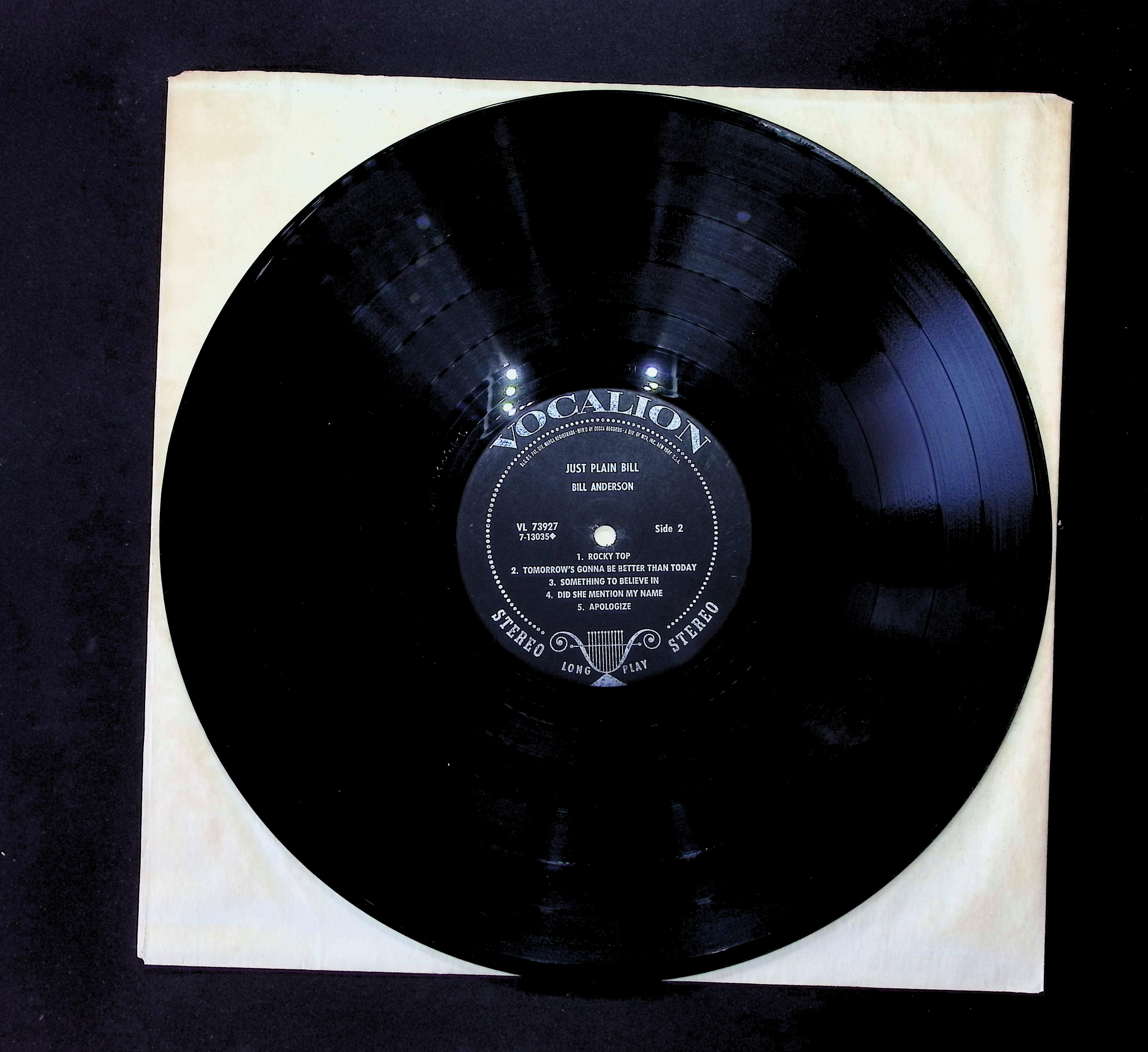 Bill Anderson (2) Just Plain Bill 12" LP 1972 VL 7-3927 Folk, World, & Country — image 5