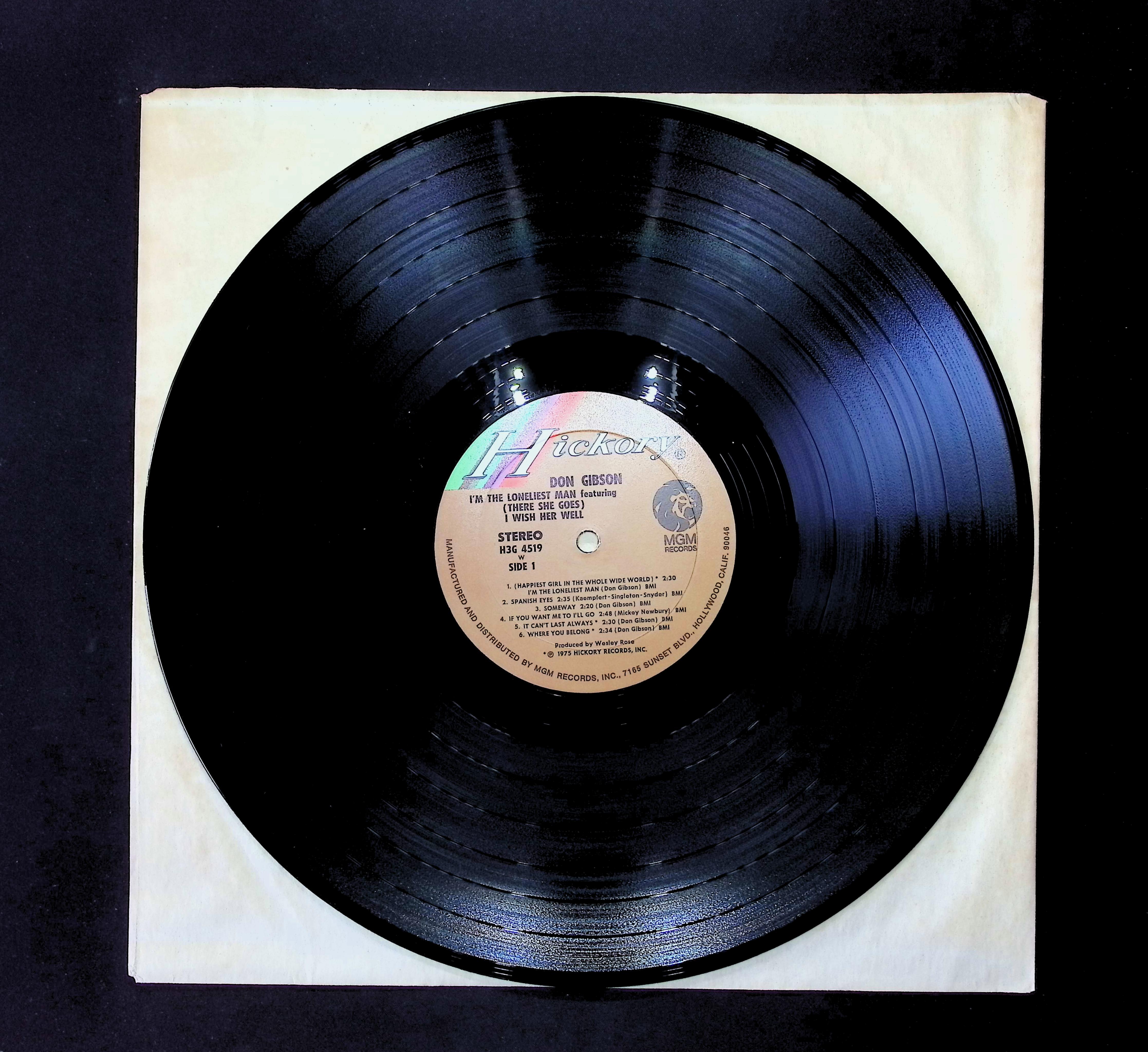 Don Gibson I Am The Loneliest Man 1975 LP H3G-4519 Folk, World, & Country — image 5