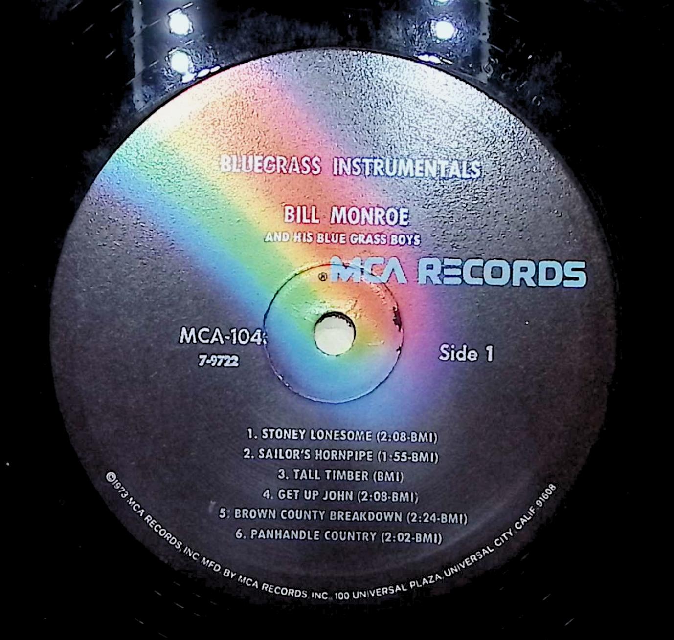 Bill Monroe & His Blue Grass Boys-Bluegrass Instrumentals 1973 LP Folk, World, & Country  — image 2