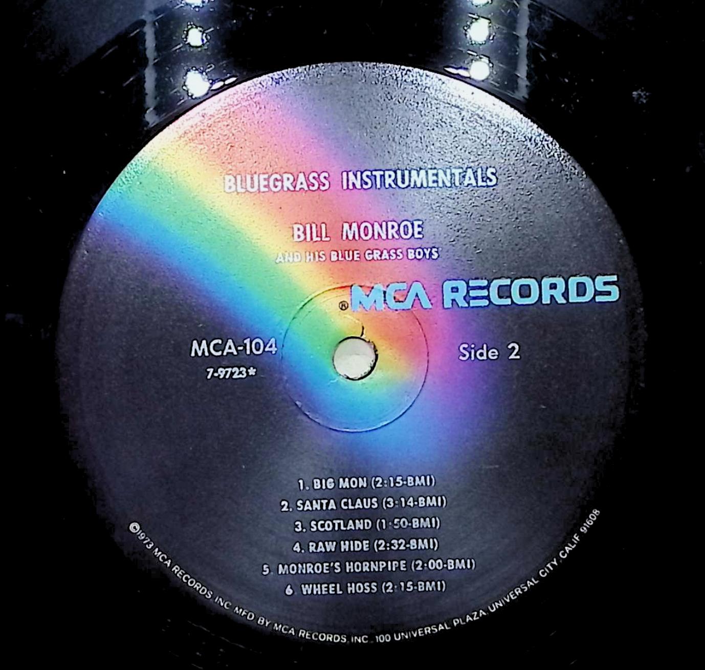 Bill Monroe & His Blue Grass Boys-Bluegrass Instrumentals 1973 LP Folk, World, & Country  — image 4