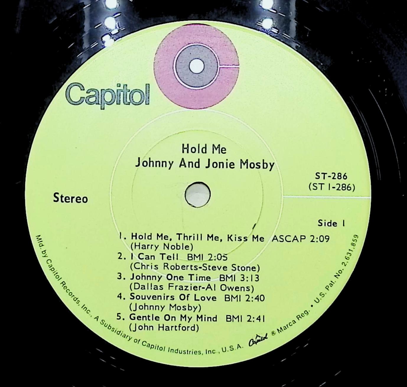 Johnny & Jonie Mosby Hold Me 1969 LP ST 286 Folk, World, & Country — image 4