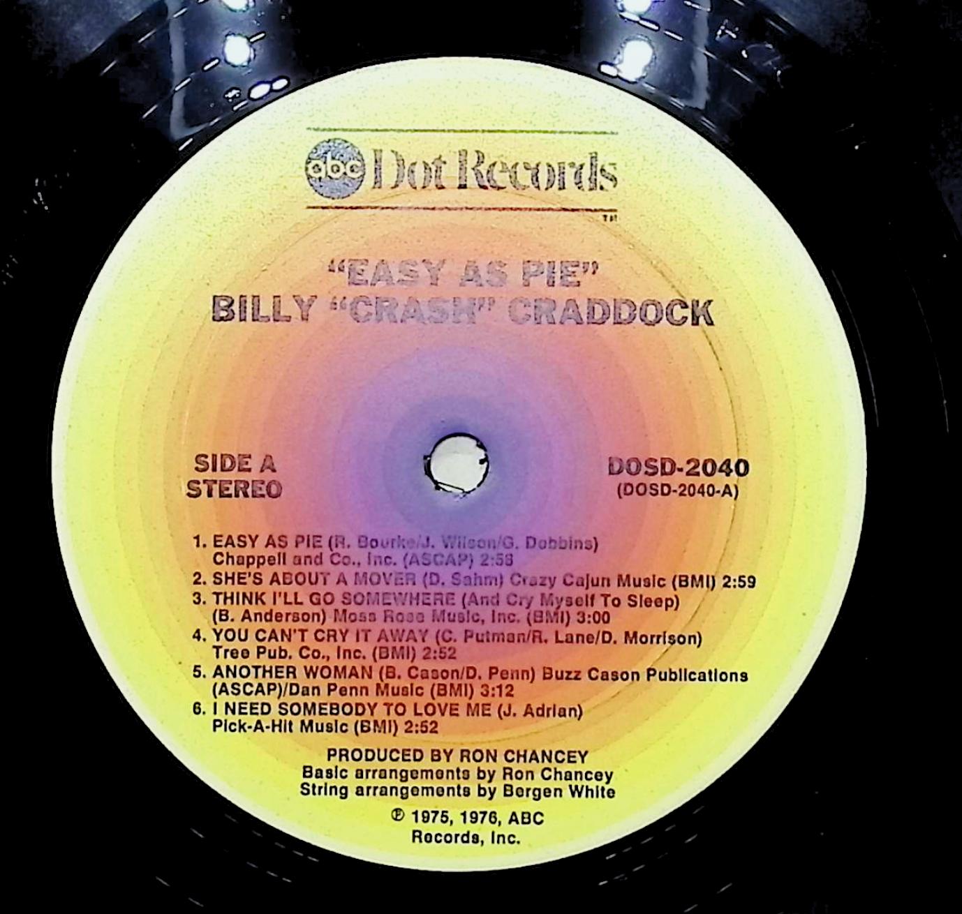Billy 'Crash' Craddock Easy As Pie 12" LP 1976 DOSD-2040 Rock — image 2