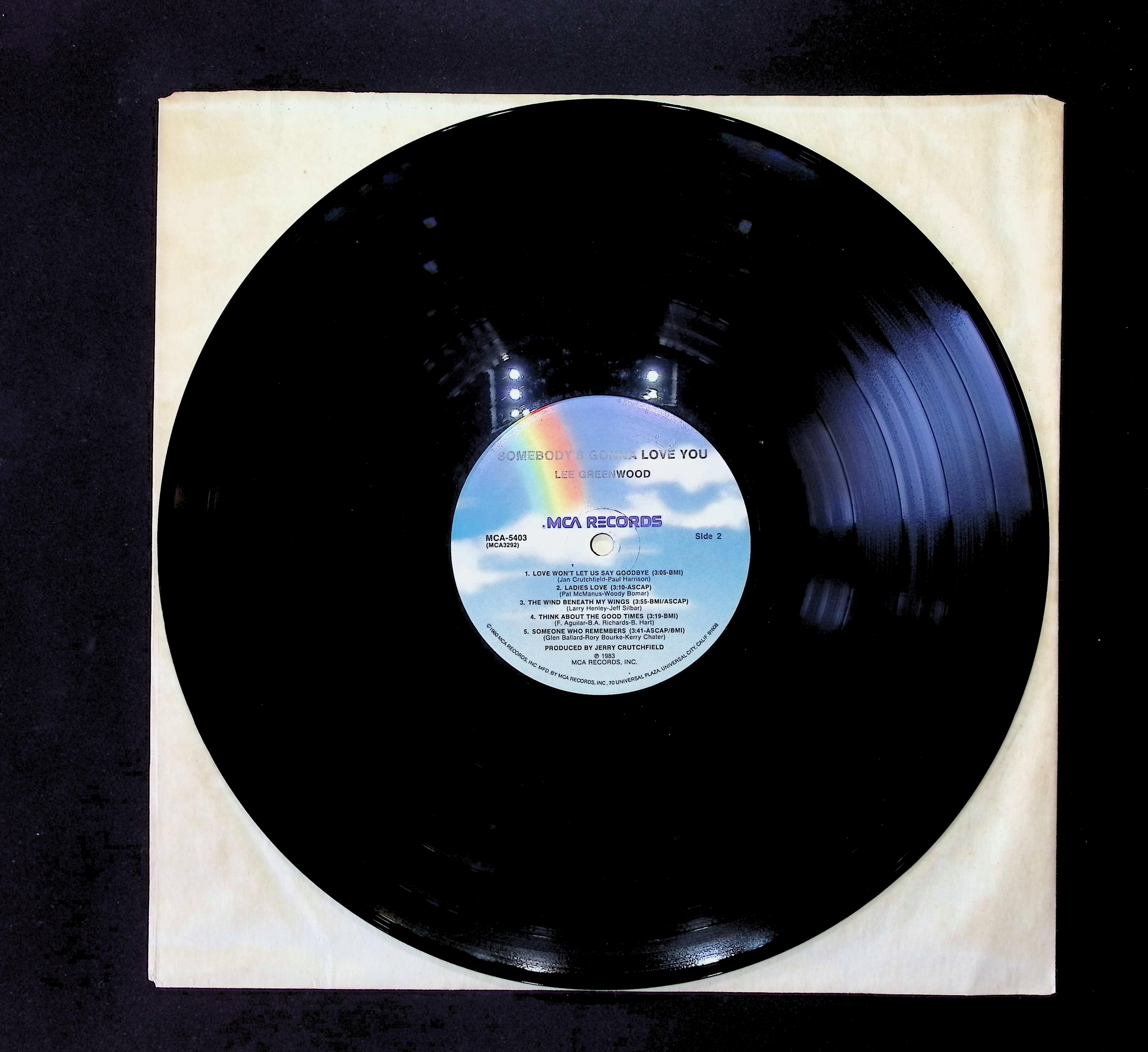 Lee Greenwood Somebody's Gonna Love You 12" LP 1983 MCA5403 Folk, World, & Country — image 3