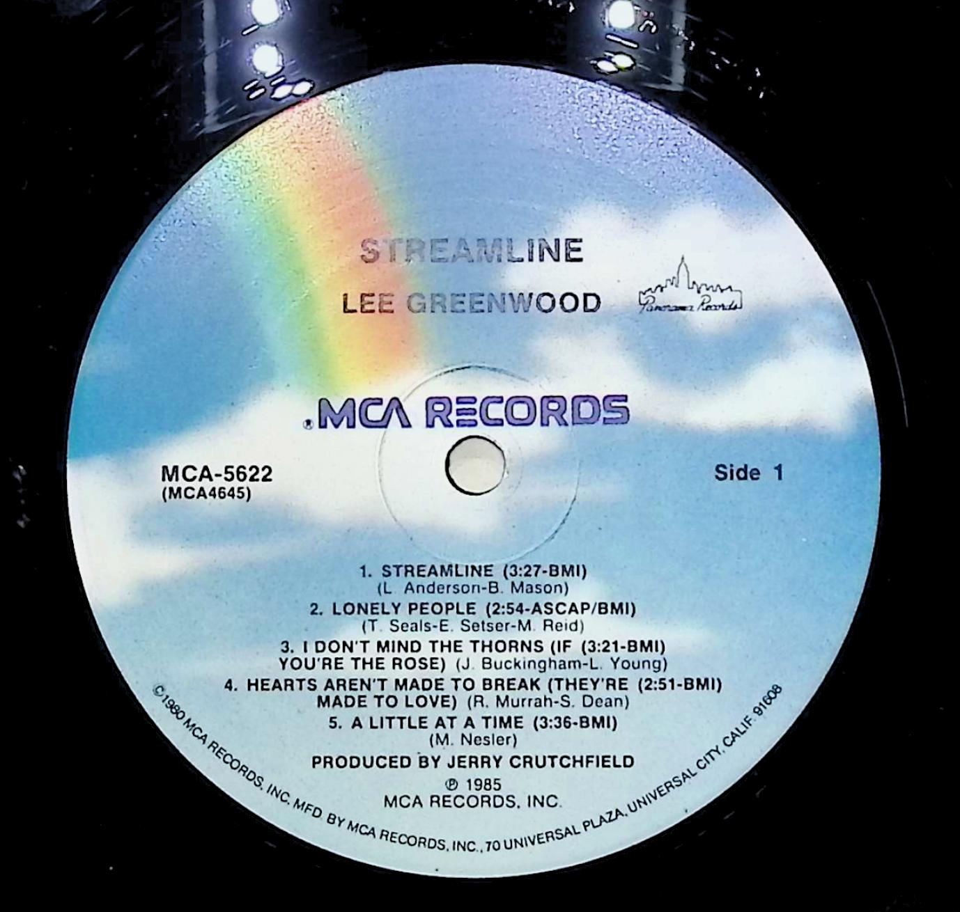Lee Greenwood Streamline 12" LP 1985 MCA-5622 Pop — image 2