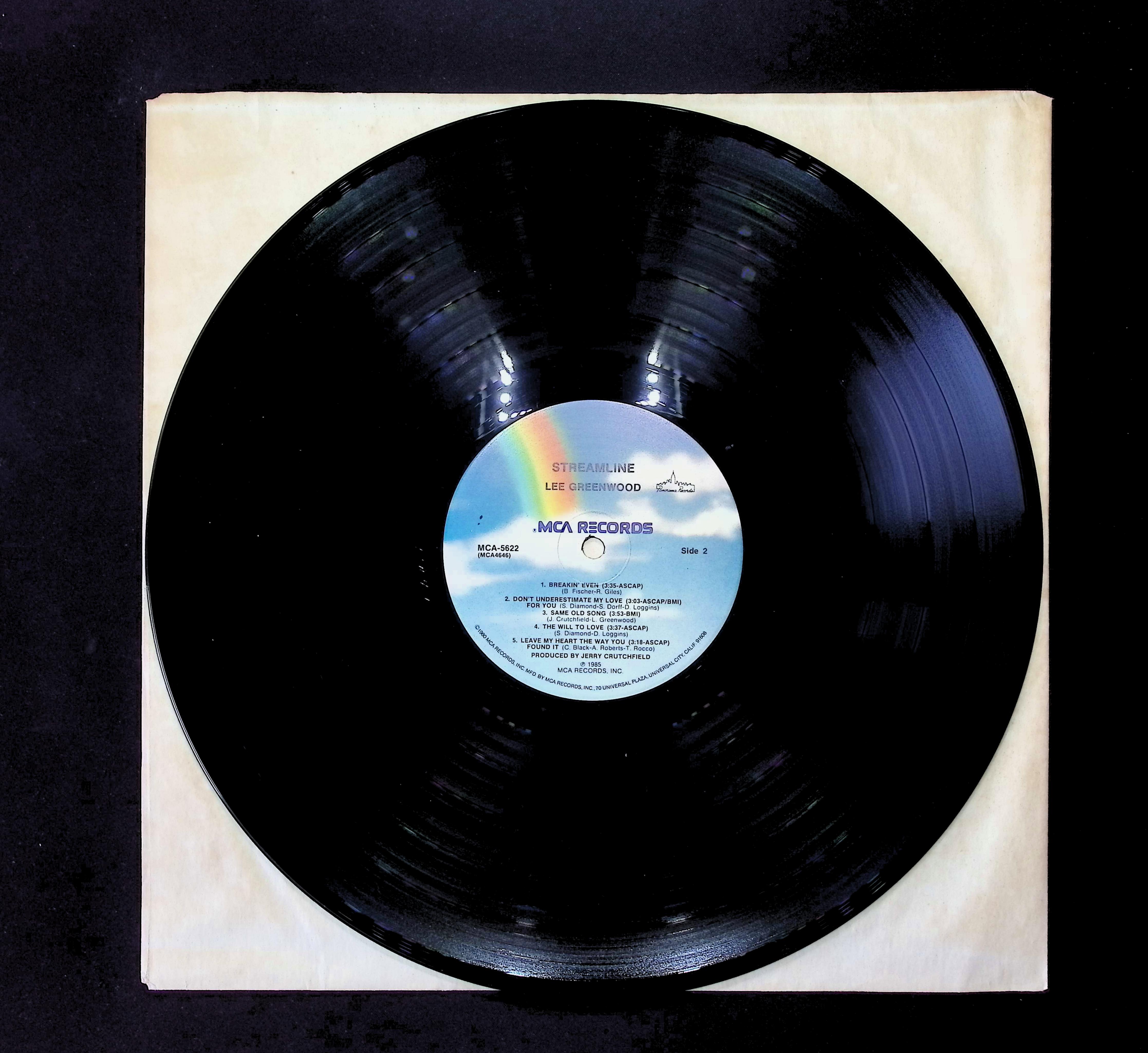 Lee Greenwood Streamline 12" LP 1985 MCA-5622 Pop — image 5