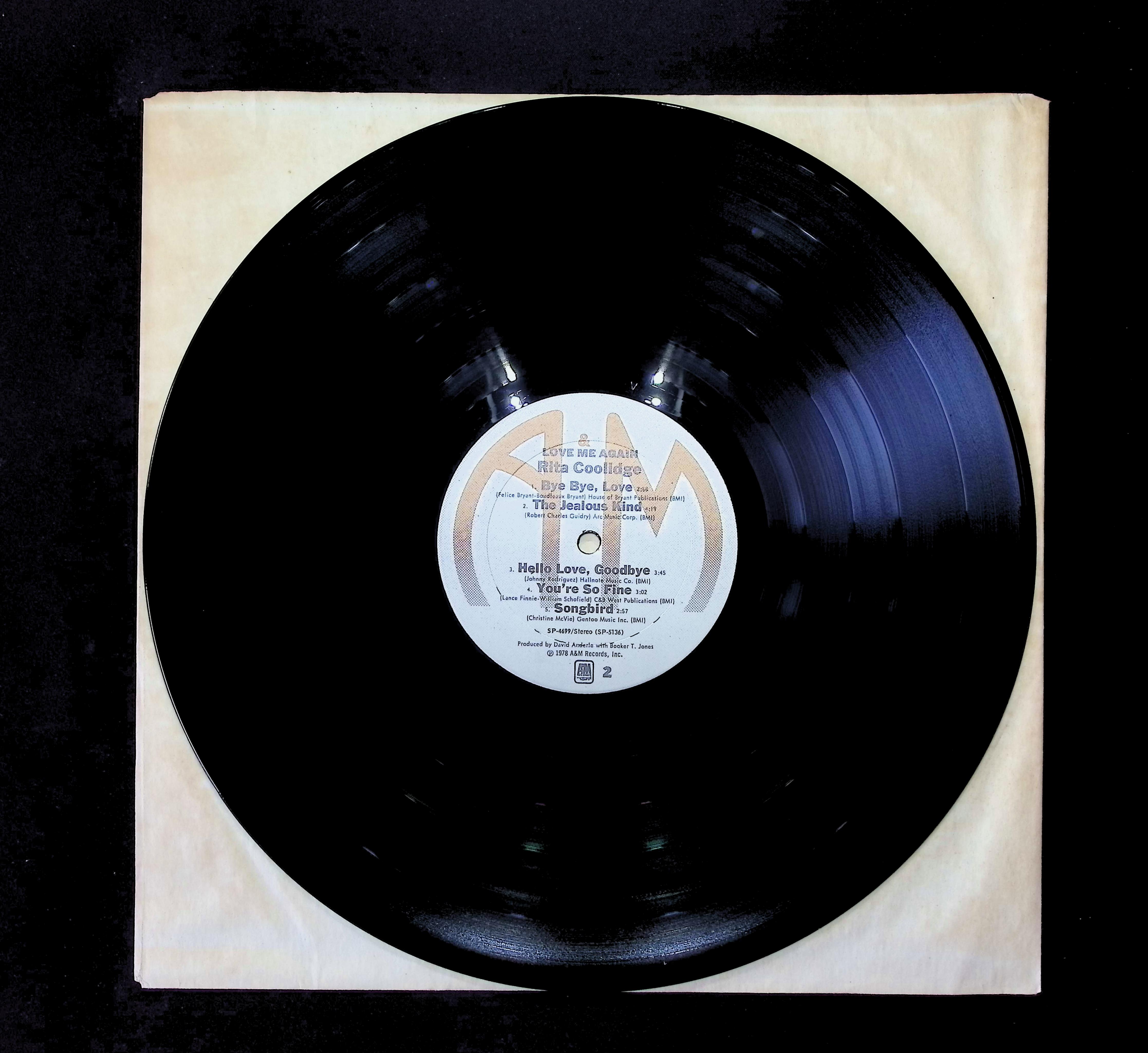 Rita Coolidge Love Me Again 12" LP 1978 SP-4699 Rock — image 3