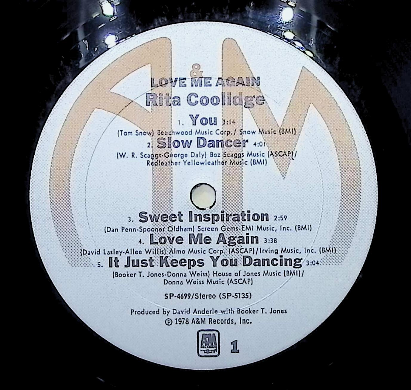 Rita Coolidge Love Me Again 12" LP 1978 SP-4699 Rock — image 4