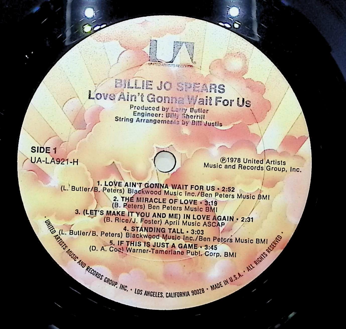 Billie Jo Spears Love Ain't Gonna Wait For Us 1978 LP Pop  — image 4