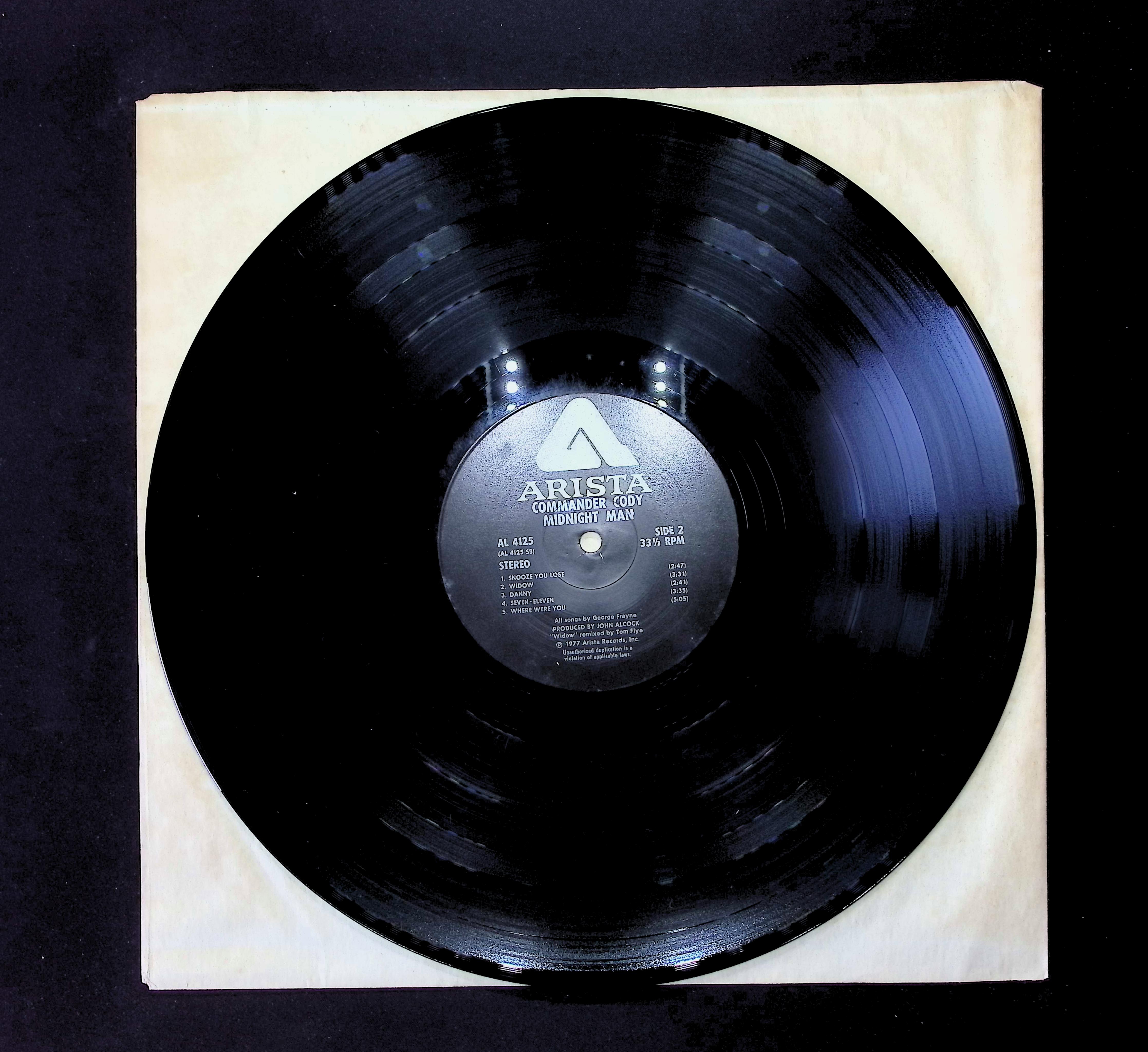 Commander Cody Band Rock N' Roll Again 12" LP 1977 AL 4125 Rock — image 3