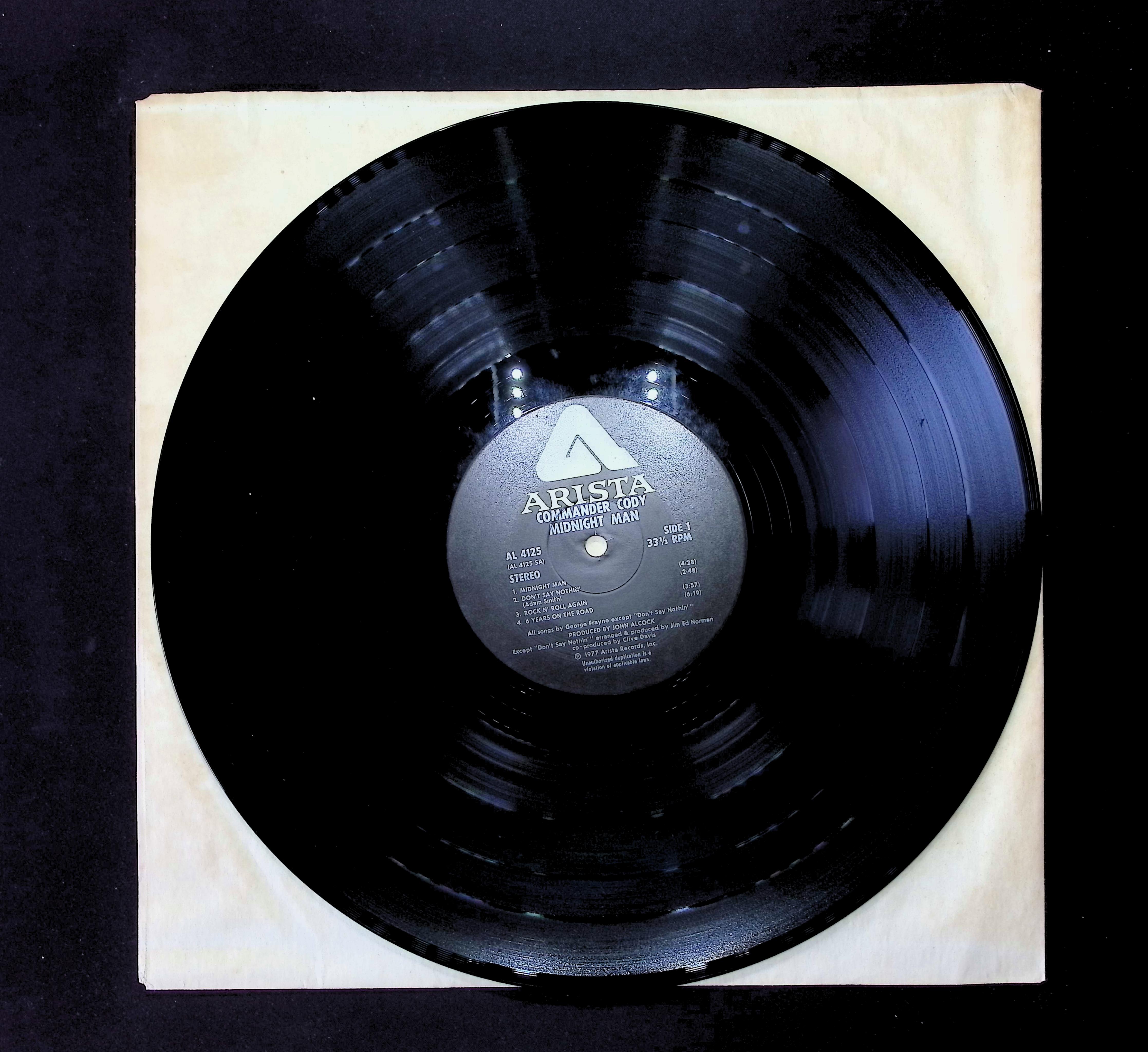 Commander Cody Band Rock N' Roll Again 12" LP 1977 AL 4125 Rock — image 5