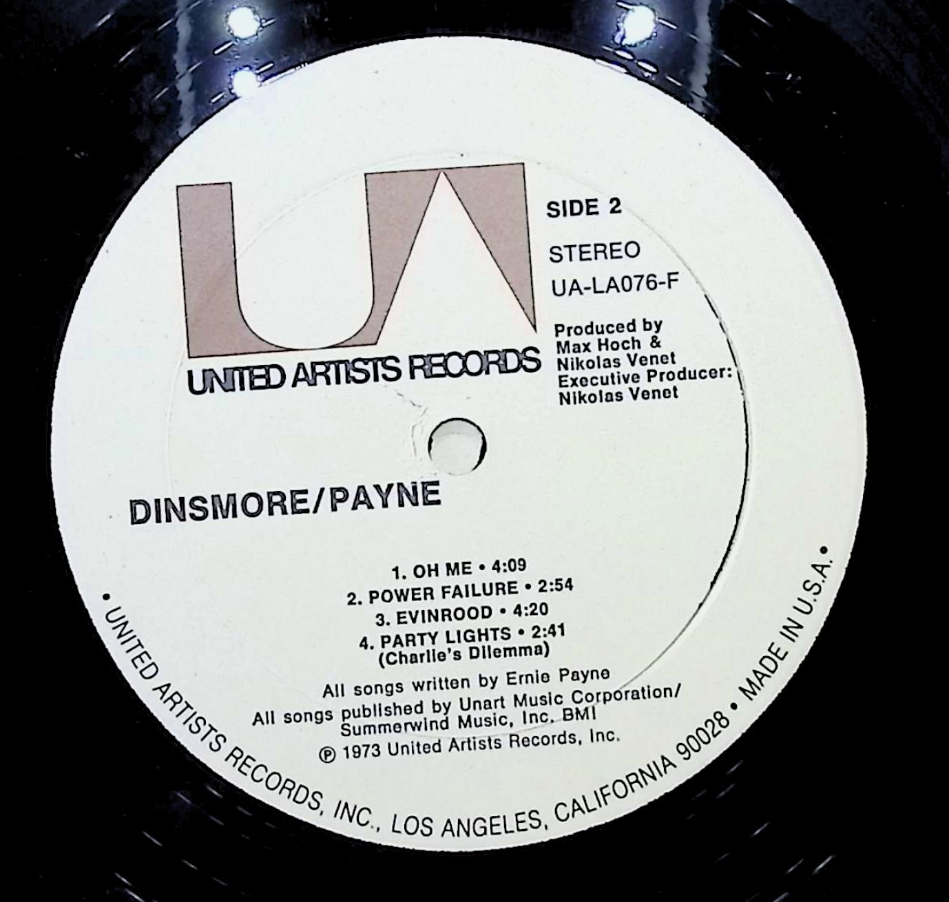 Rick Dinsmore / Ernie Payne Dinsmore Payne 12" LP 1973 UA-LA076-F Rock — image 4