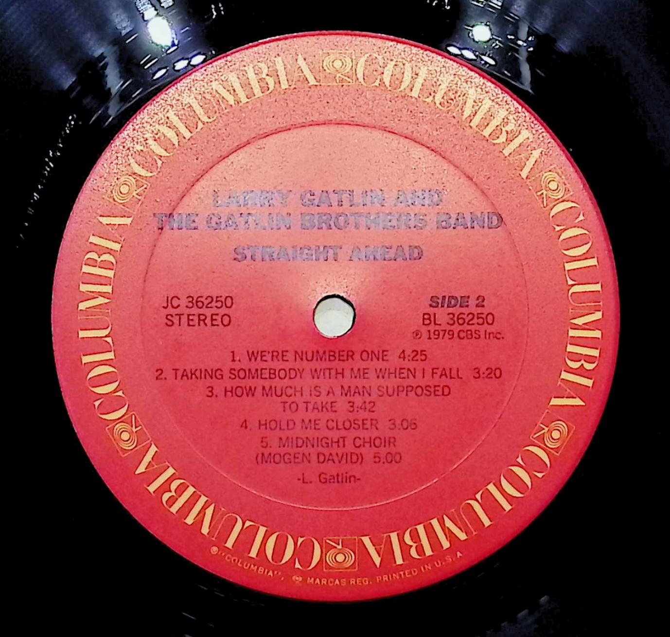 Larry Gatlin & The Gatlin Brothers Straight Ahead 12" LP 1979 JC 36250 Folk, World, & Country — image 2