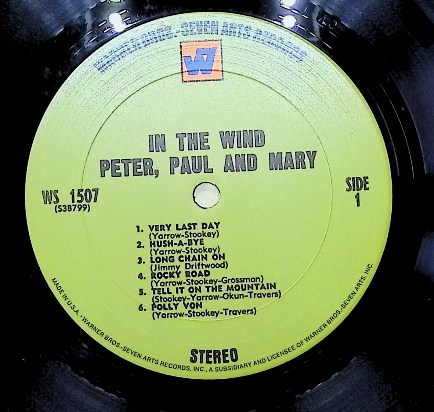 Peter, Paul & Mary In The Wind 12" LP 0 1507 Folk, World, & Country — image 2