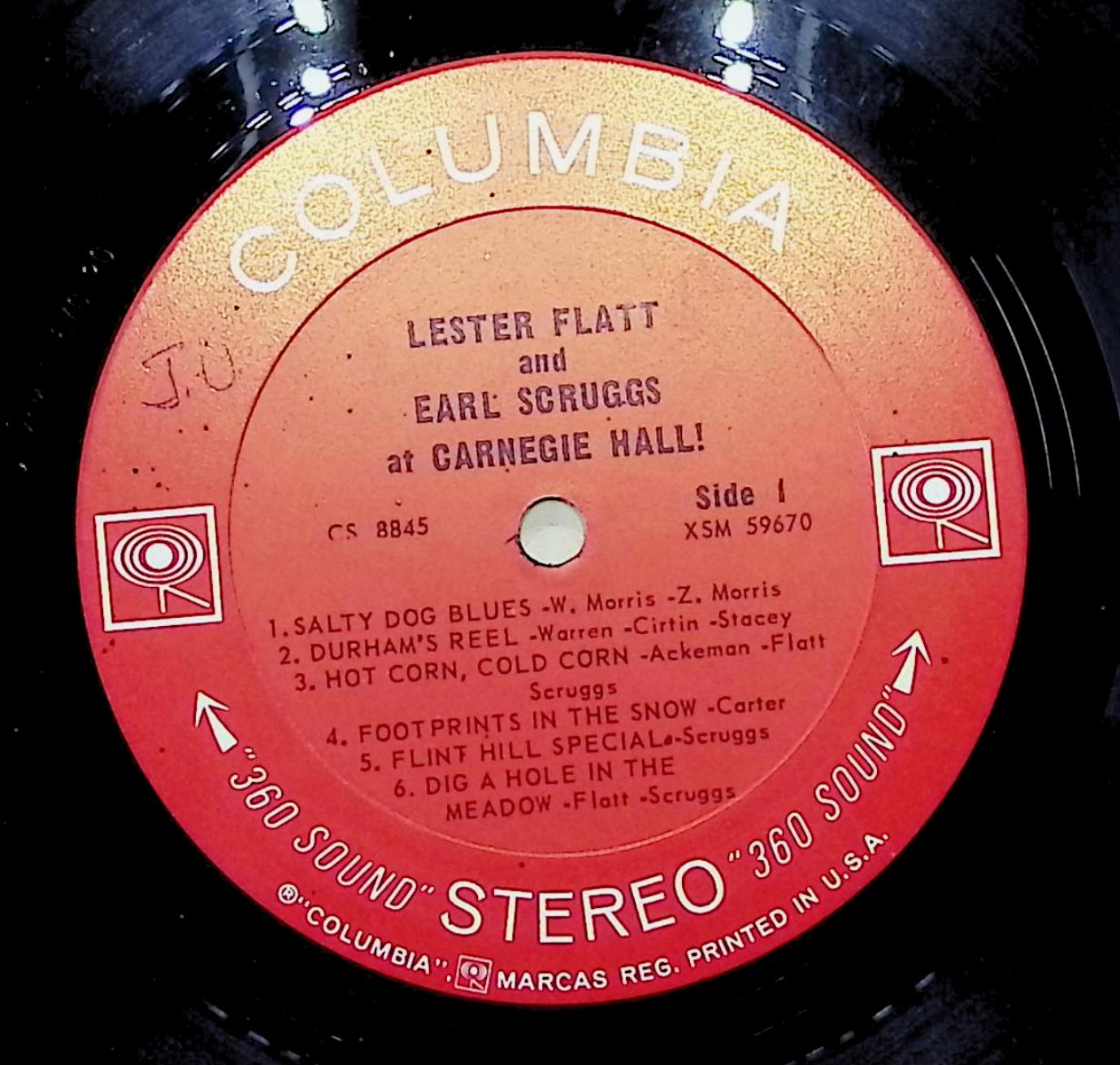 Flatt & Scruggs At Carnegie Hall! 12" LP 0 CS 8845 Folk, World, & Country — image 4
