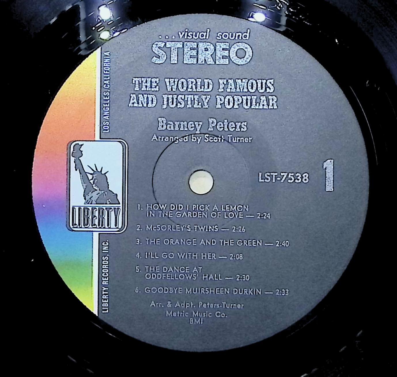 Barney Peters The World Famous And Justly Popular 1967 LP Folk, World, & Country  — image 2