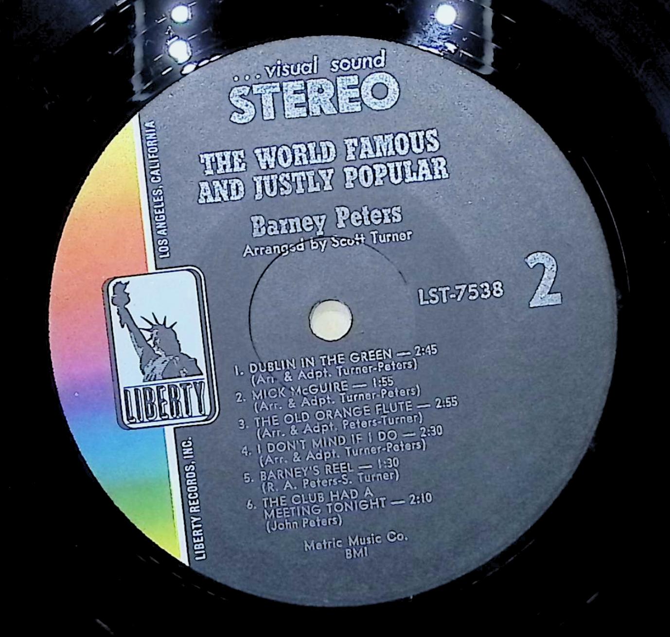 Barney Peters The World Famous And Justly Popular 1967 LP Folk, World, & Country  — image 4