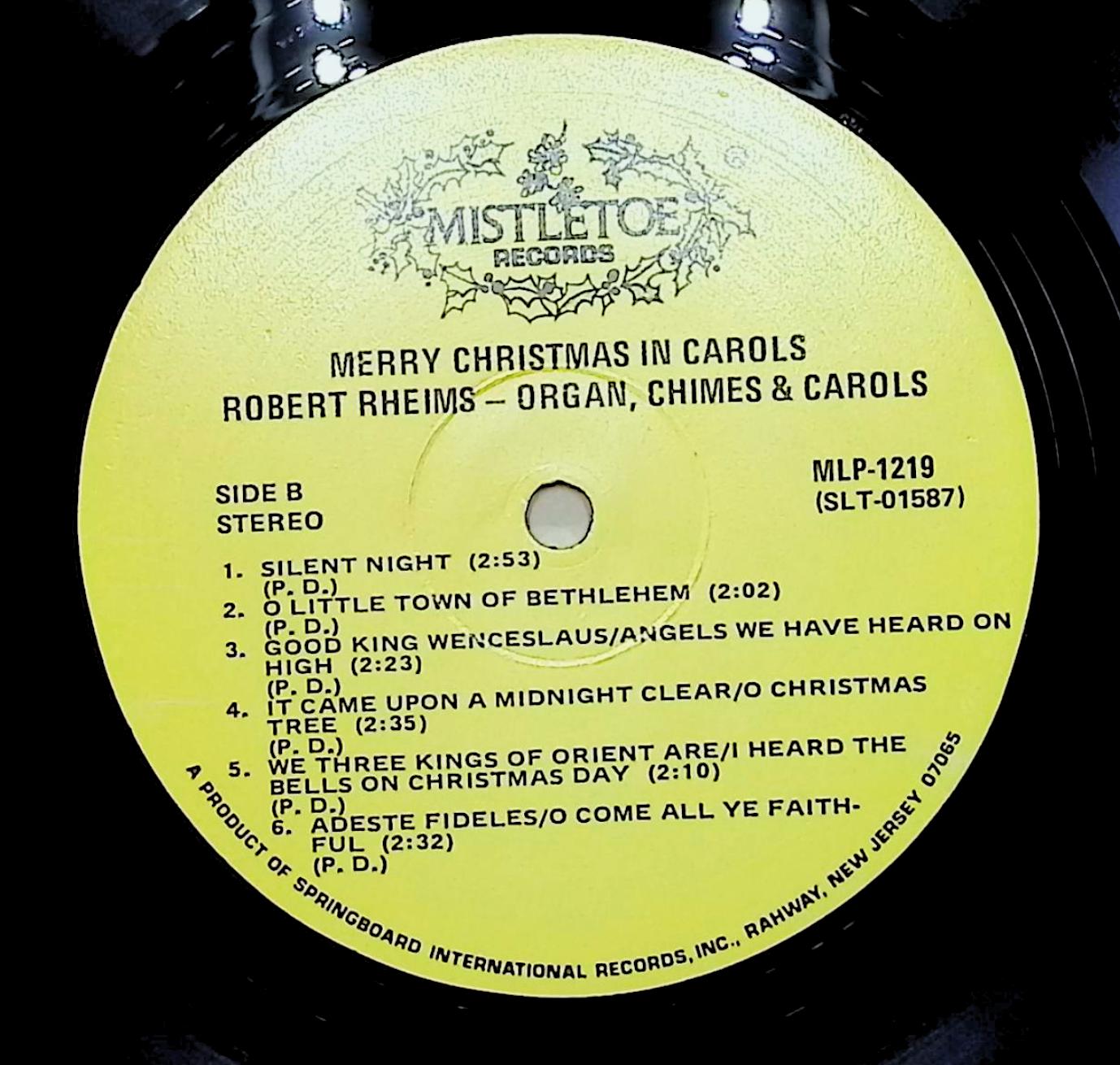 Robert Rheims Merry Christmas In Carols  MLP-1219 Classical, Folk, World, & Country — image 2