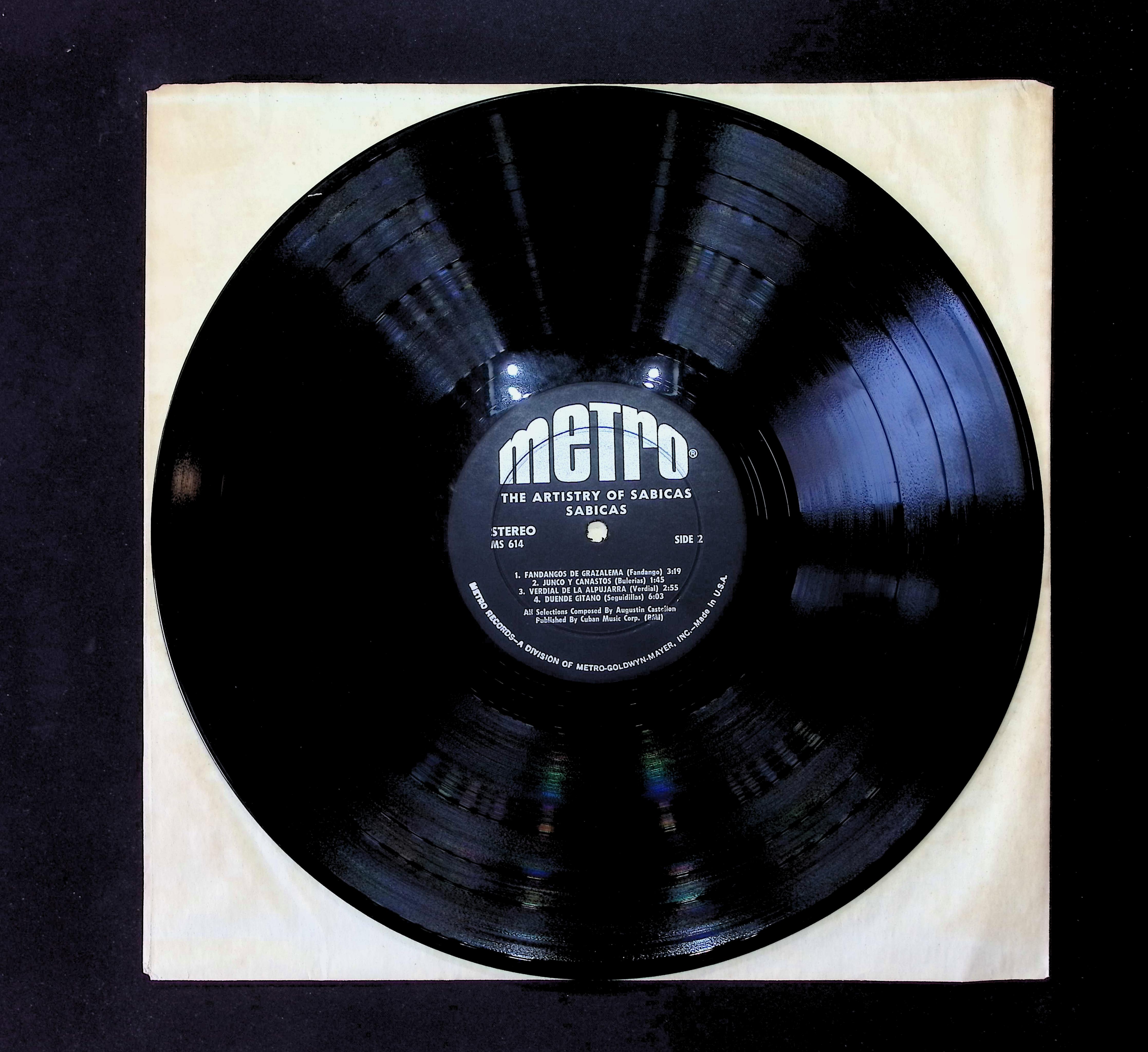 Sabicas The Artistry Of Sabicas 12" LP 1967 MS-614 Latin — image 3