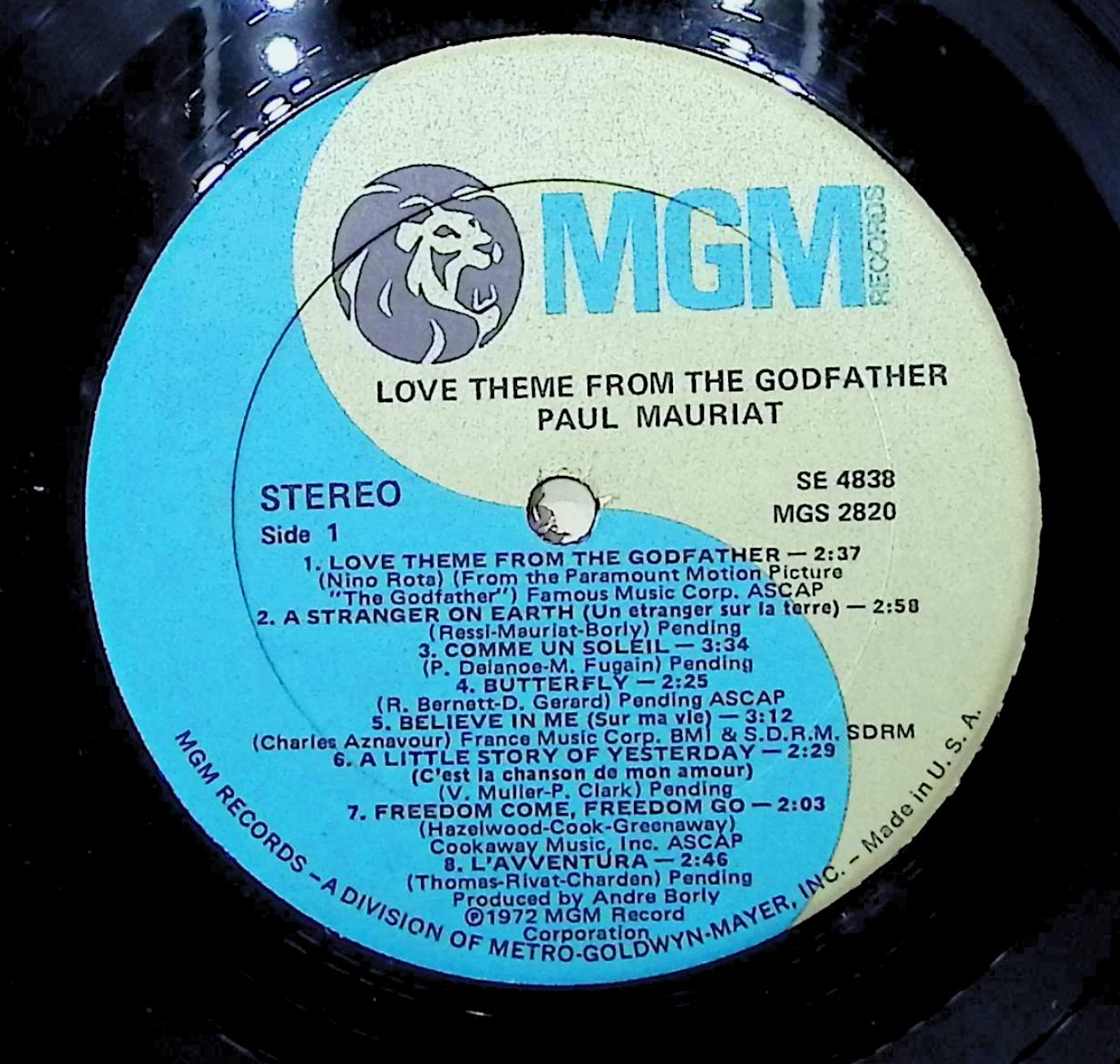 Paul Mauriat Love Theme From The Godfather 12" LP 1972 SE 4838 Stage & Screen — image 4