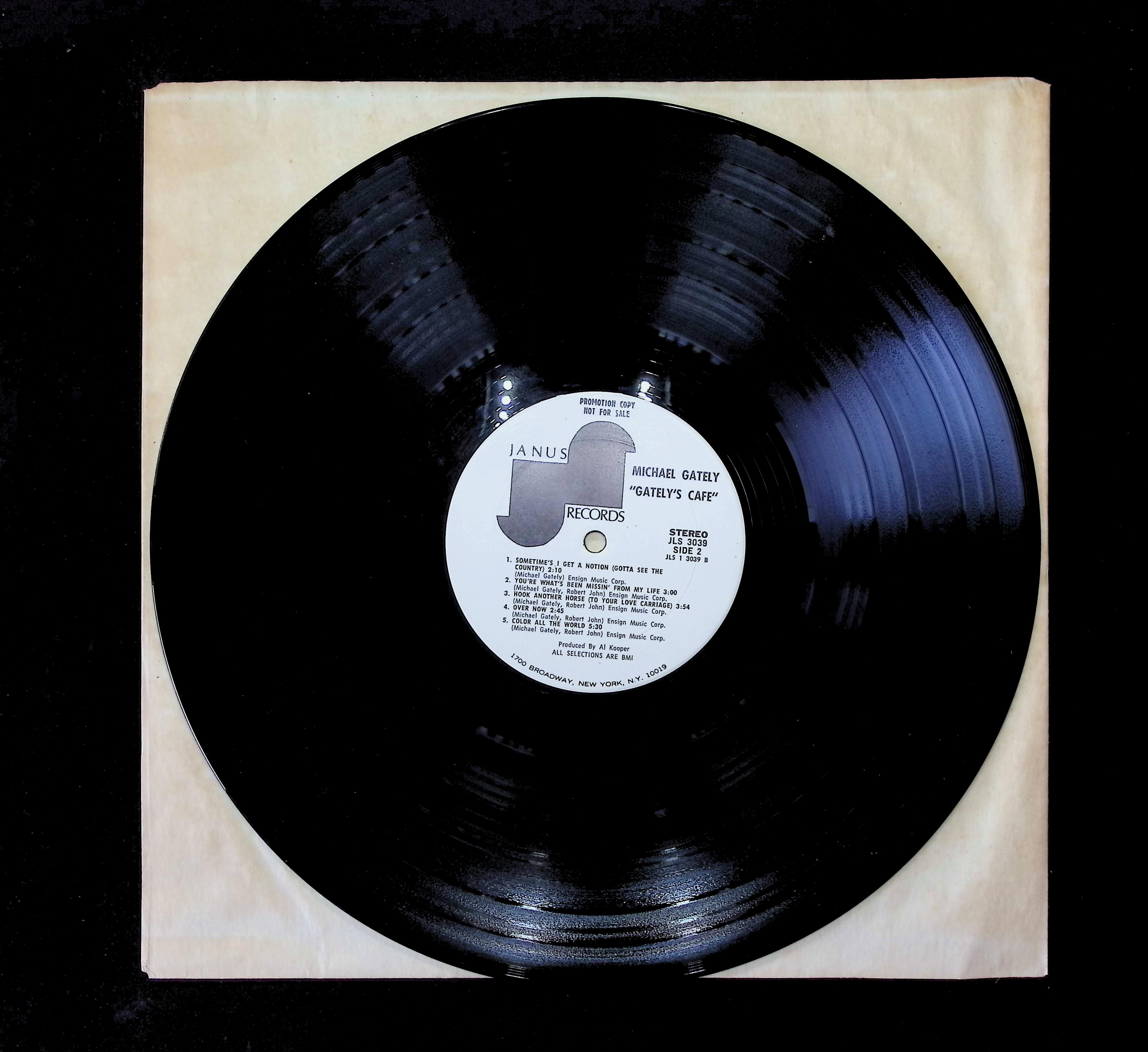 Michael Gately Gately's Cafe 12" LP 1972 JLS 3039 Rock — image 3