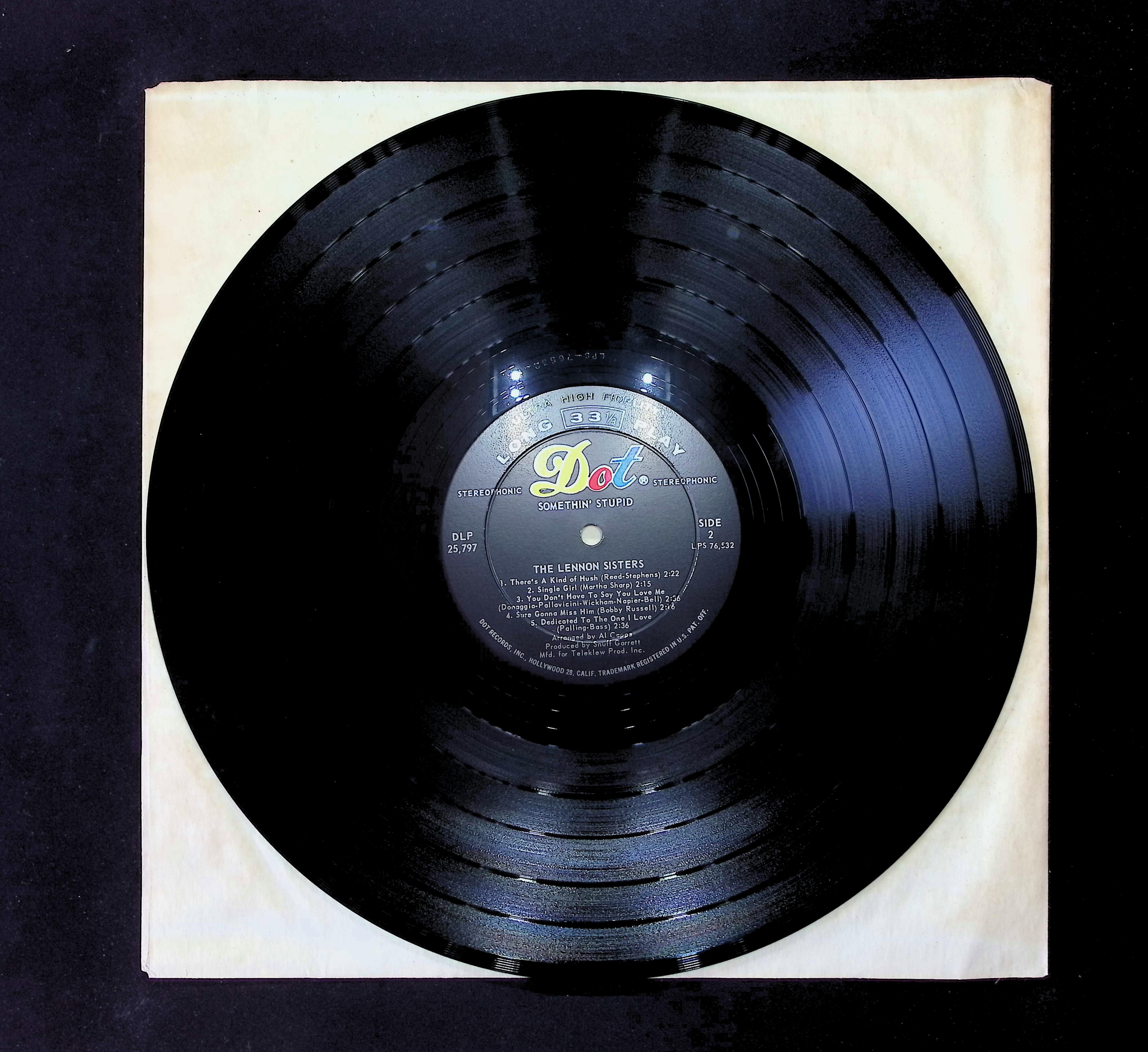 The Lennon Sisters Somethin' Stupid 12" LP 1967 DLP-25797 Folk, World, & Country — image 3
