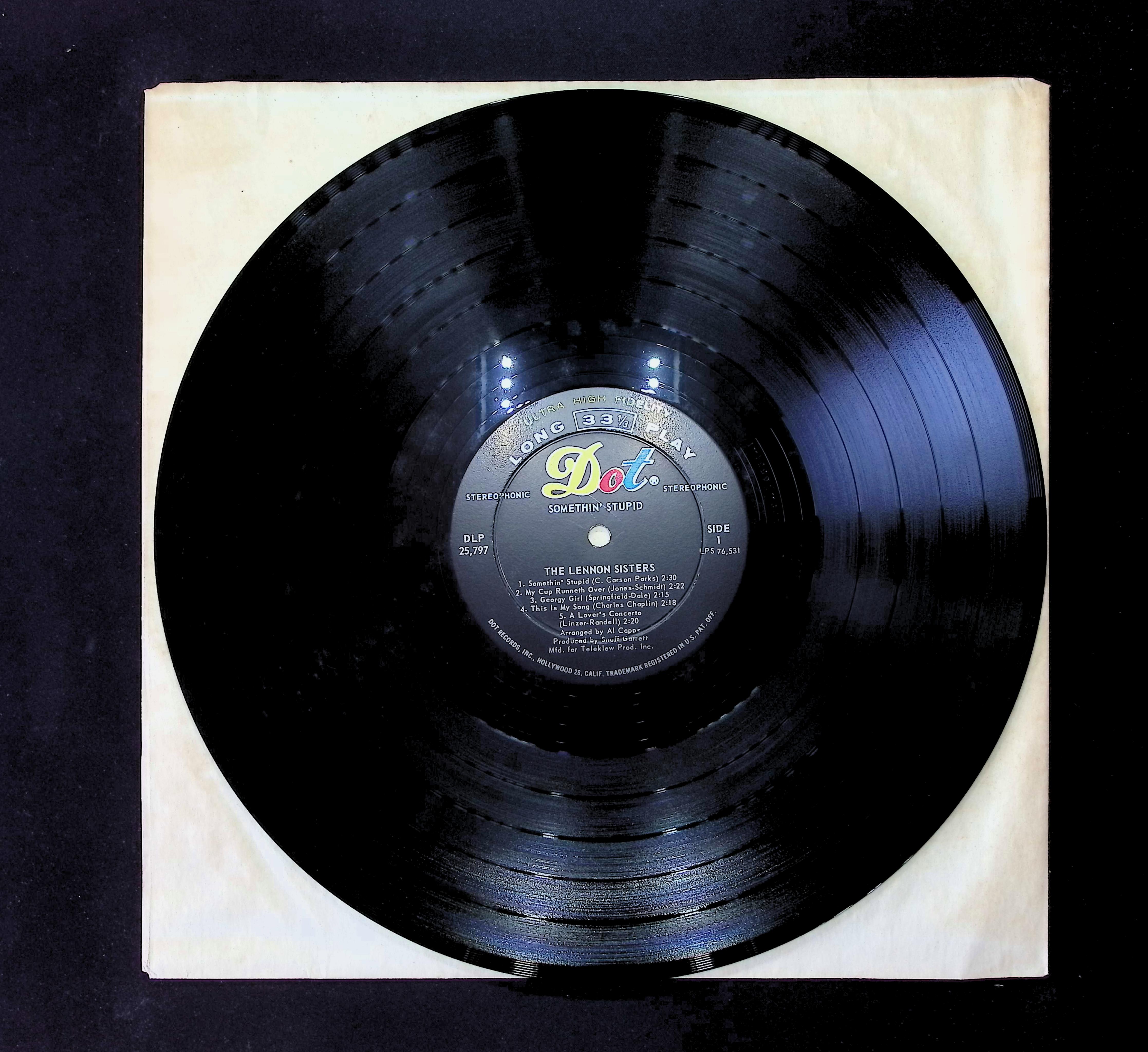 The Lennon Sisters Somethin' Stupid 12" LP 1967 DLP-25797 Folk, World, & Country — image 5