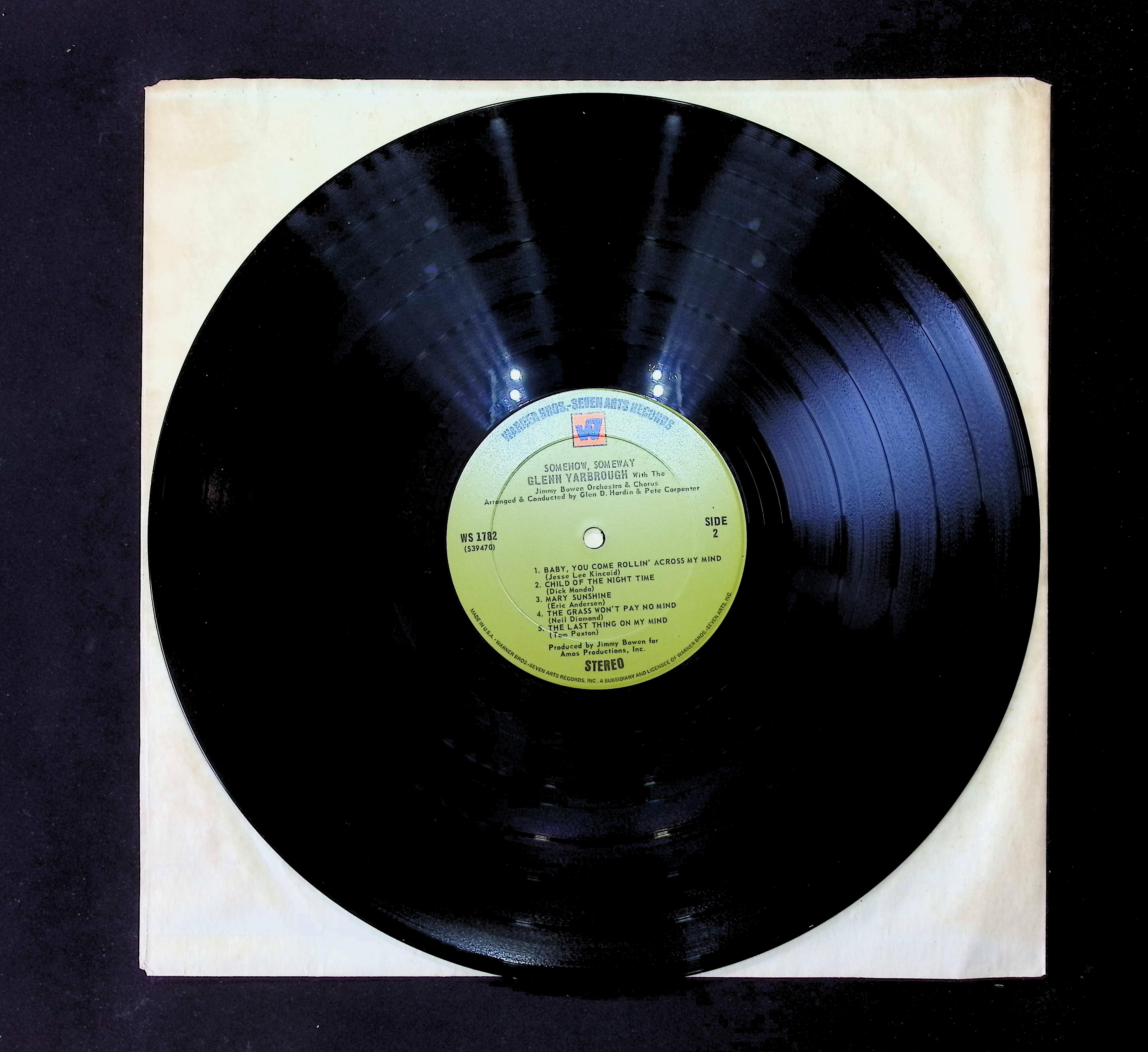 Glenn Yarbrough Somehow, Someway 1969 LP WS 1782 Pop — image 3