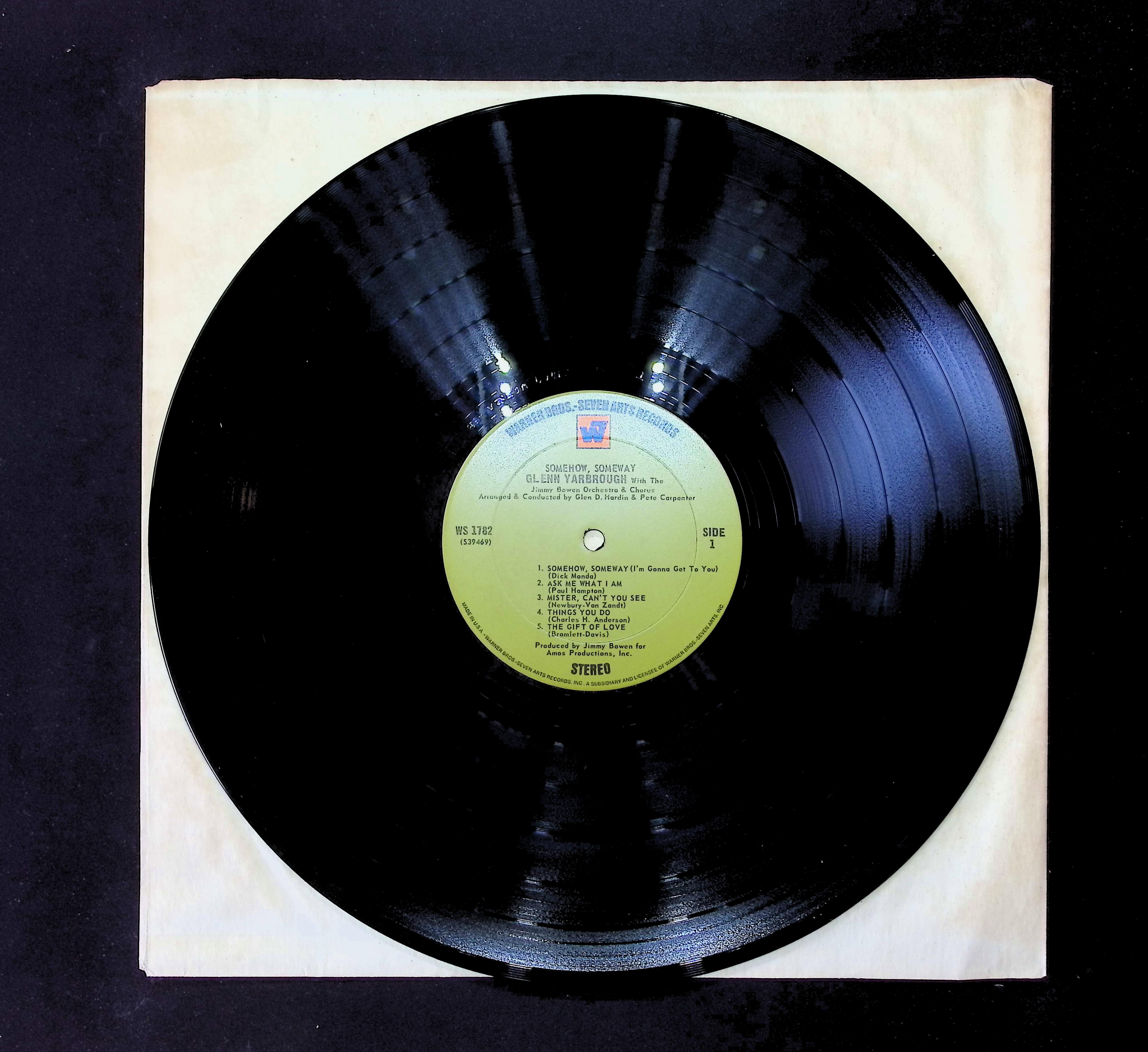 Glenn Yarbrough Somehow, Someway 1969 LP WS 1782 Pop — image 5