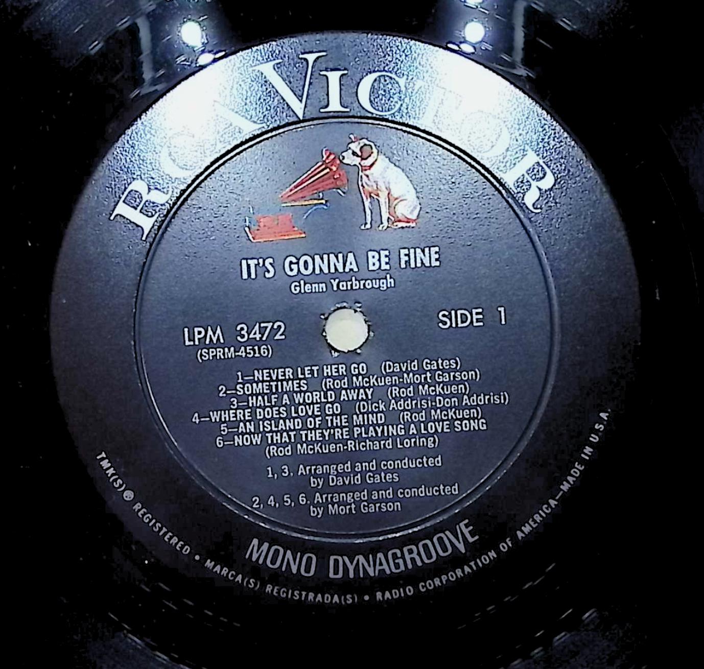 Glenn Yarbrough It's Gonna Be Fine 12" LP 1965 LPM-3472 Pop — image 2