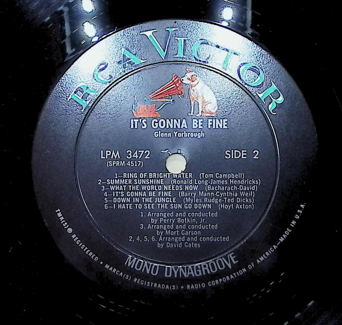 Glenn Yarbrough It's Gonna Be Fine 12" LP 1965 LPM-3472 Pop — image 4