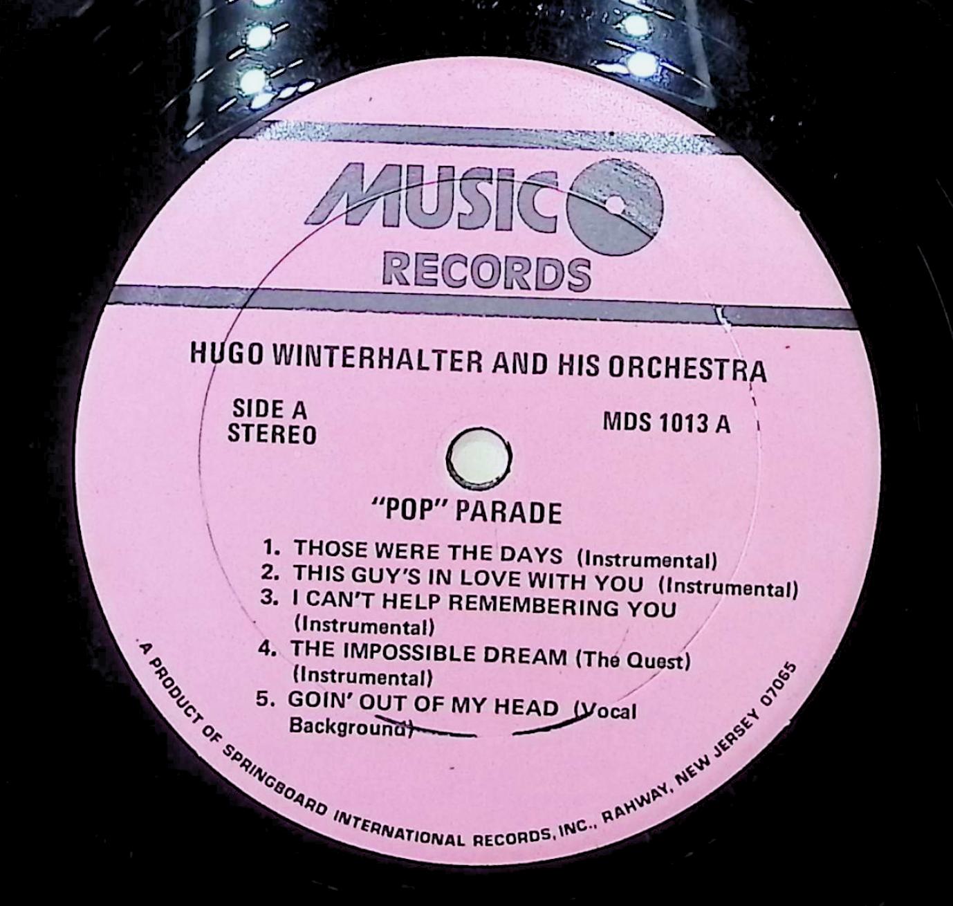 Hugo Winterhalter And His Orchestra "Pop" Parade 12" LP 1969 MDS 1013 Classical — image 2