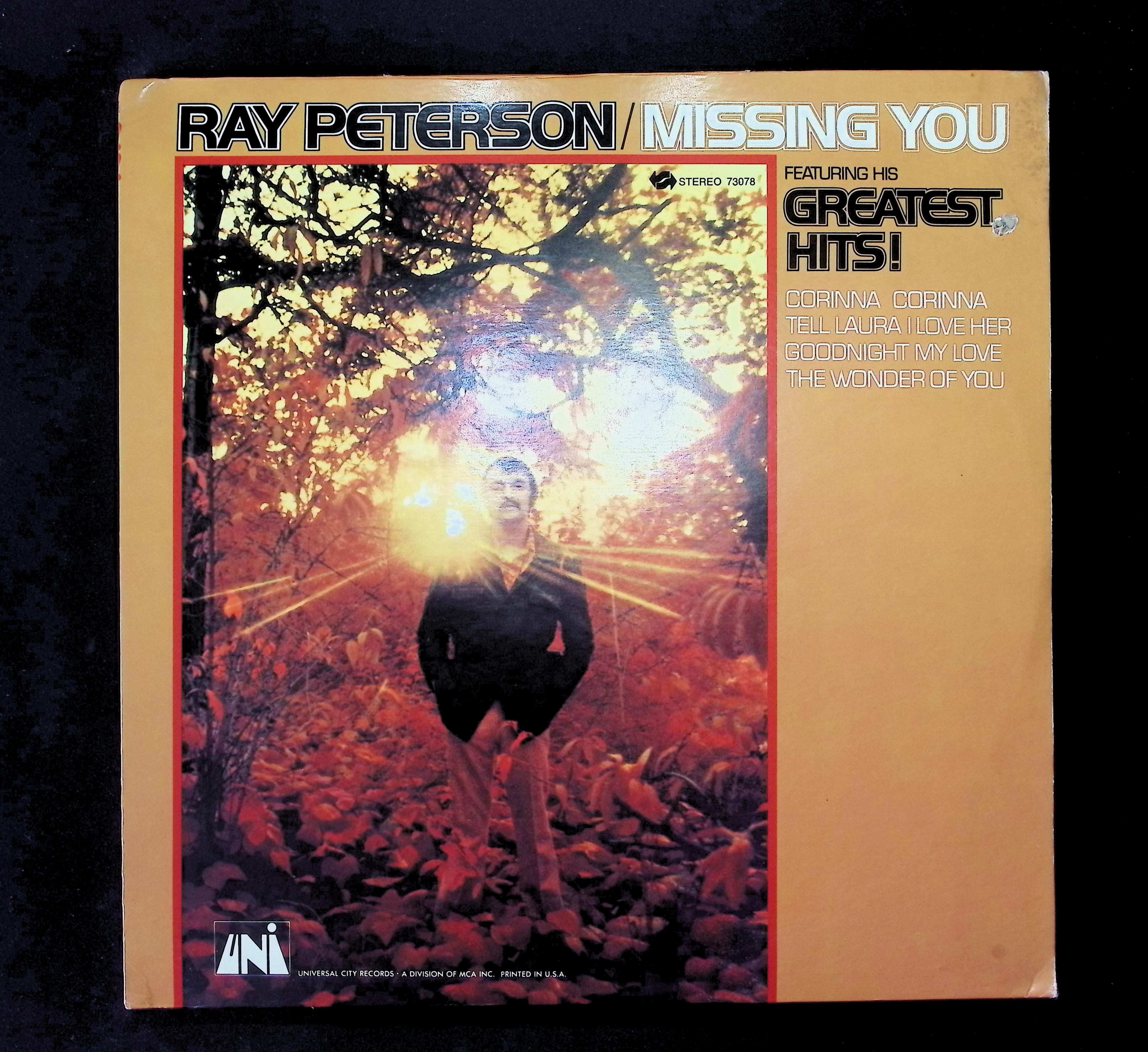 Ray Peterson Missing You (Featuring His Greatest Hits!) 1970 LP 730 Rock