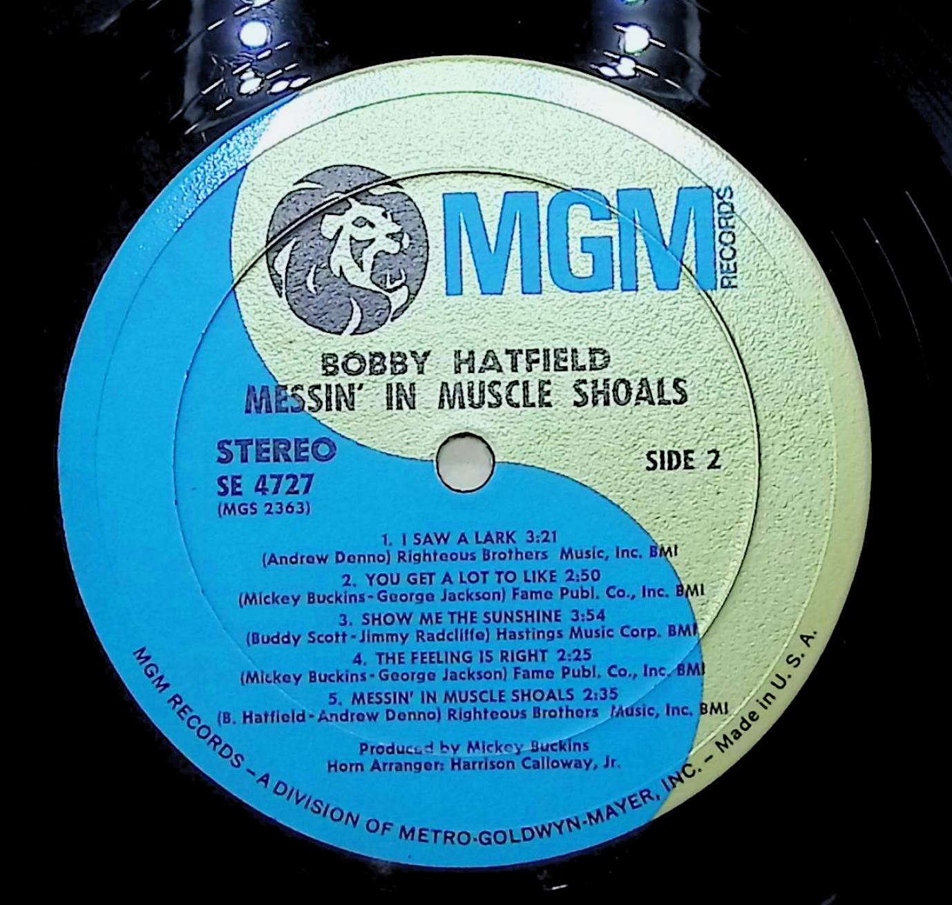 Bobby Hatfield Messin' In Muscle Shoals 12" LP 1971 SE-4727 Rock — image 2