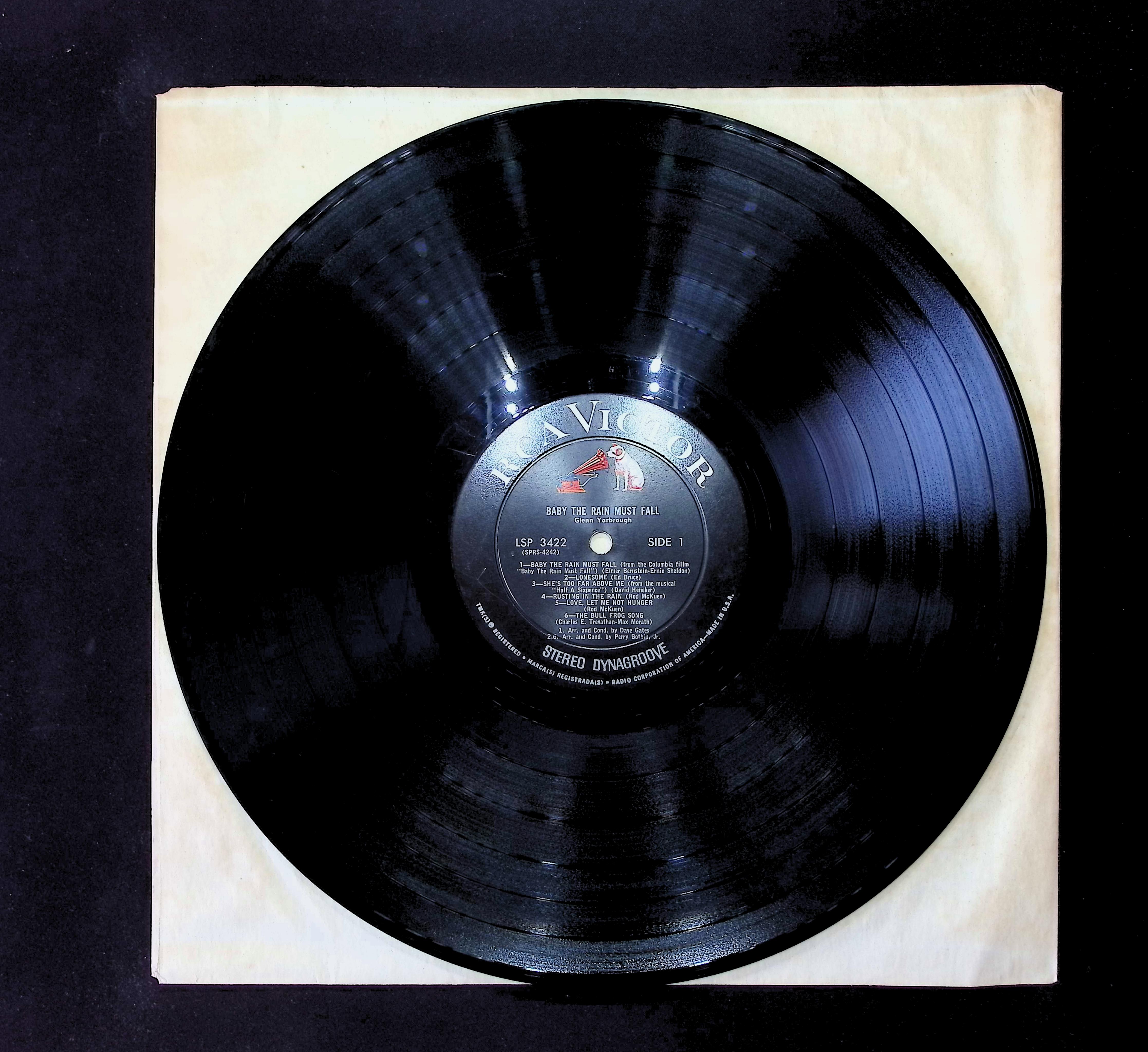 Glenn Yarbrough Baby The Rain Must Fall 1965 LP LSP 3422 Jazz — image 3