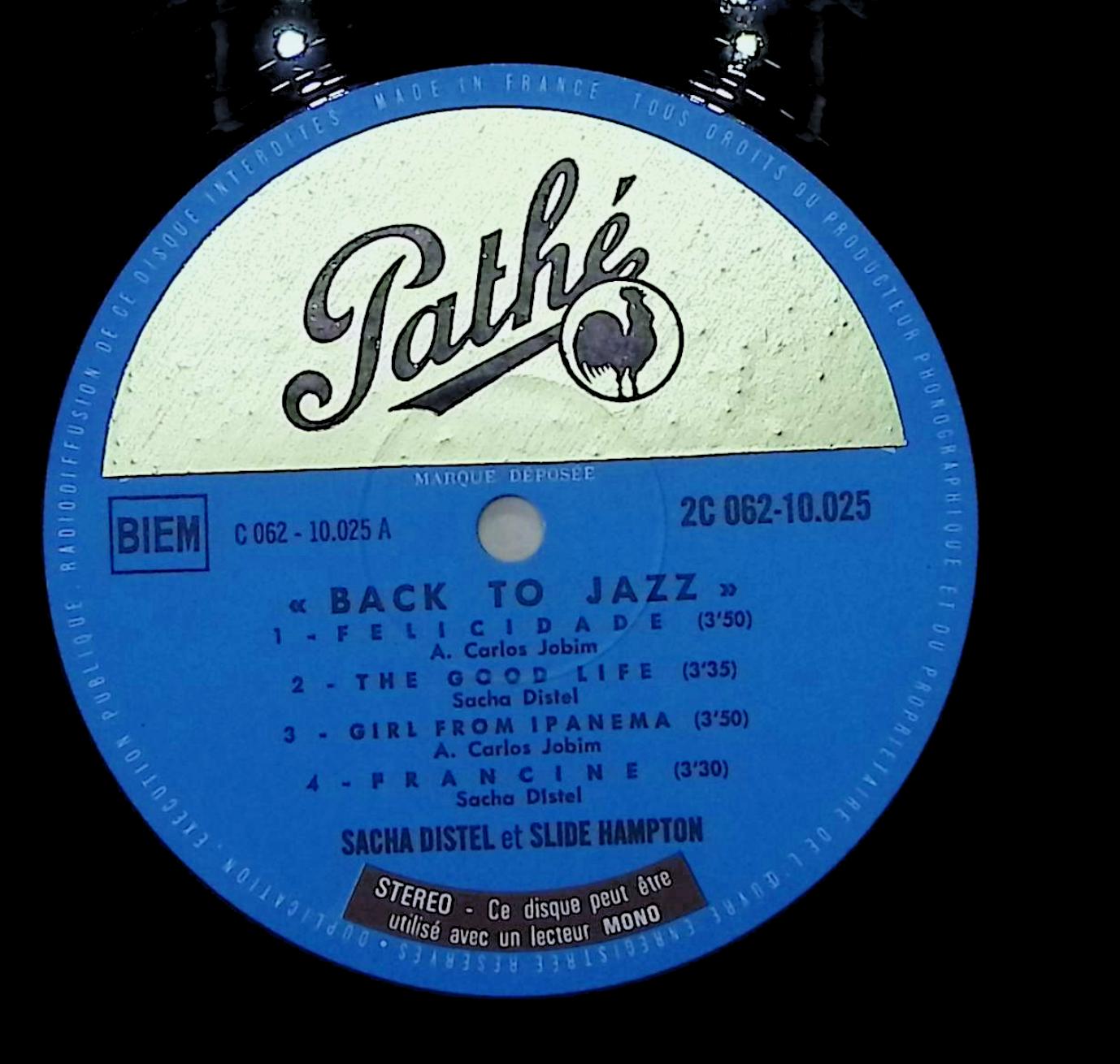 Sacha Distel Back To Jazz with SLIDE HAMPTON 1969 LP 2C 062-10.025 Jazz  — image 2