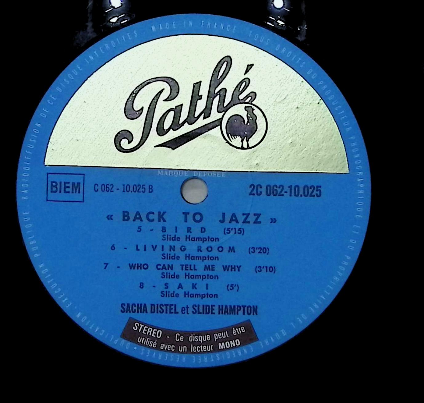 Sacha Distel Back To Jazz with SLIDE HAMPTON 1969 LP 2C 062-10.025 Jazz  — image 4
