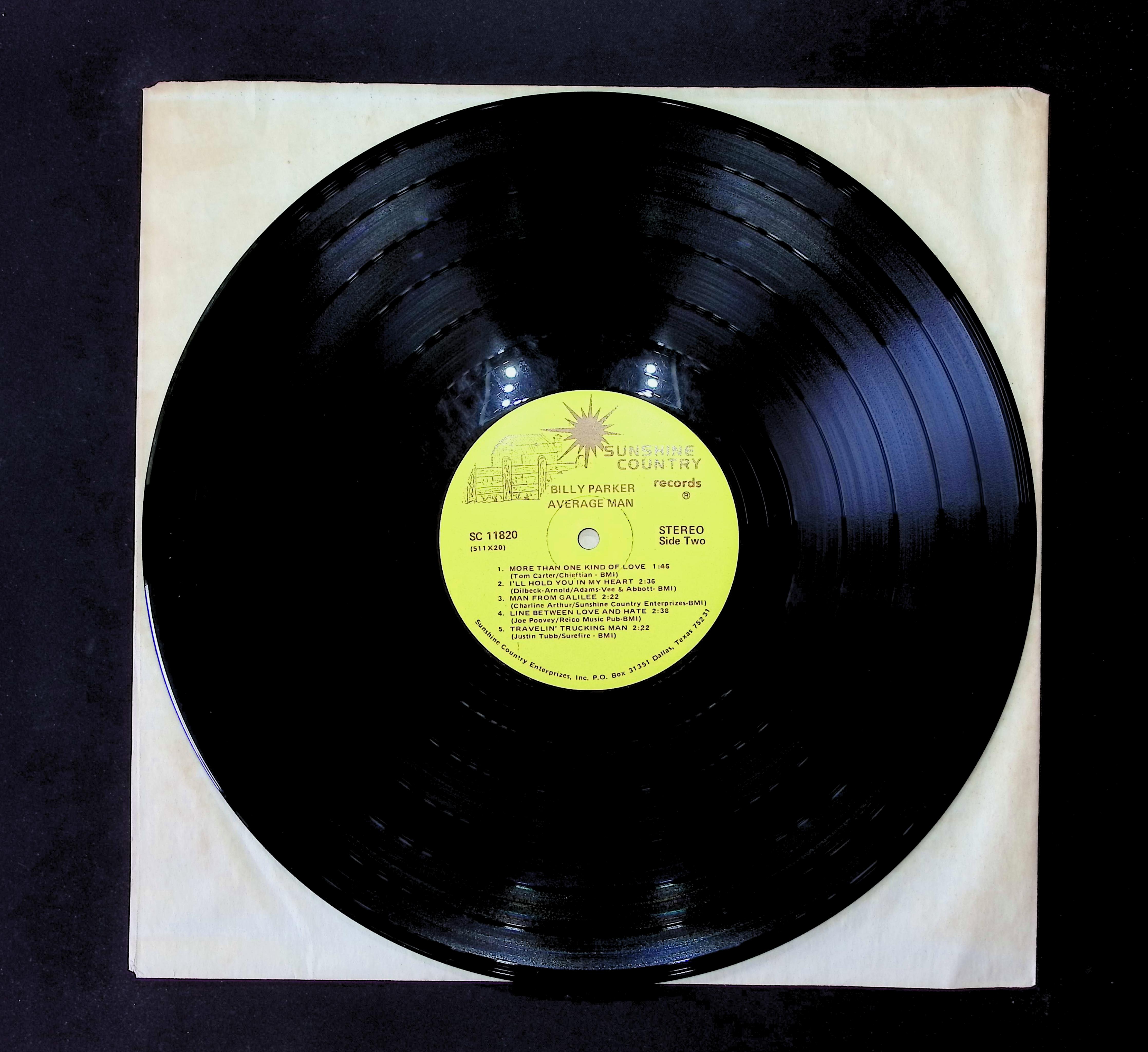 Billy Parker Average Man 1976 LP SC11820 Folk, World, & Country — image 5