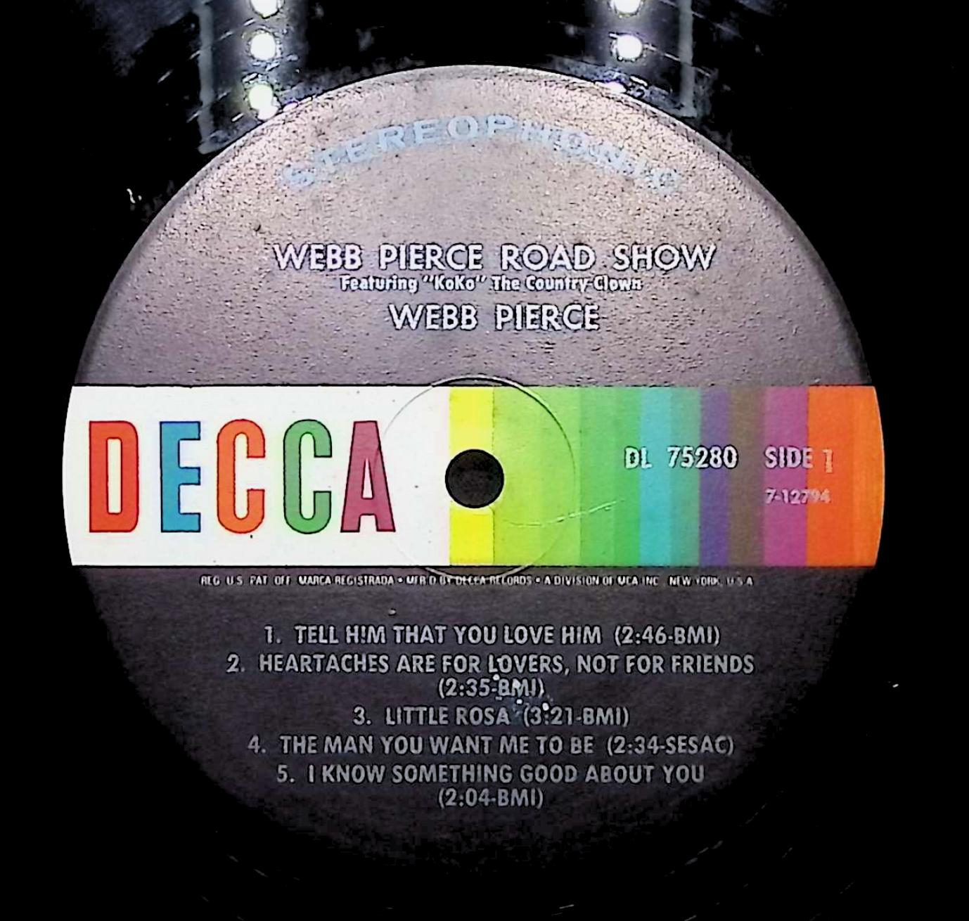 Webb Pierce Road Show 12" LP 1971 DL 75280 Folk, World, & Country — image 2
