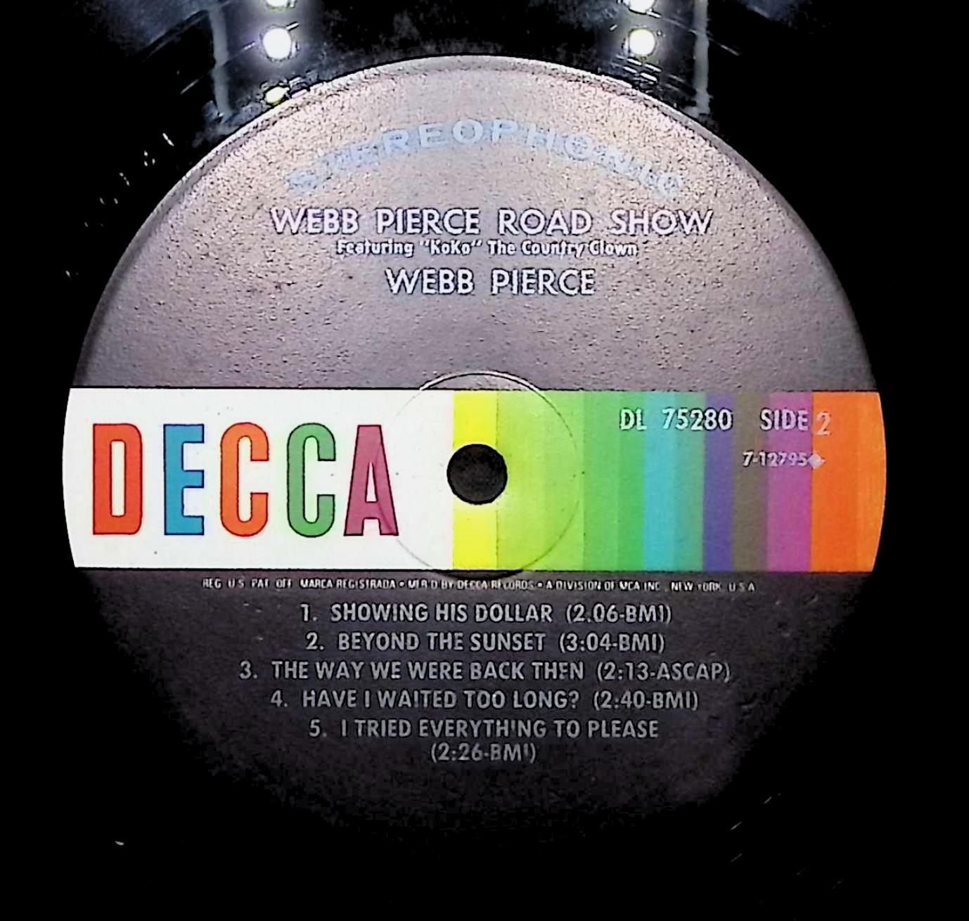 Webb Pierce Road Show 12" LP 1971 DL 75280 Folk, World, & Country — image 4