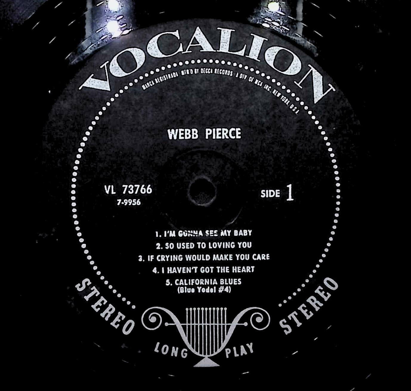 Webb Pierce Webb Pierce 12" LP 1966 VL 73766 Folk, World, & Country — image 2