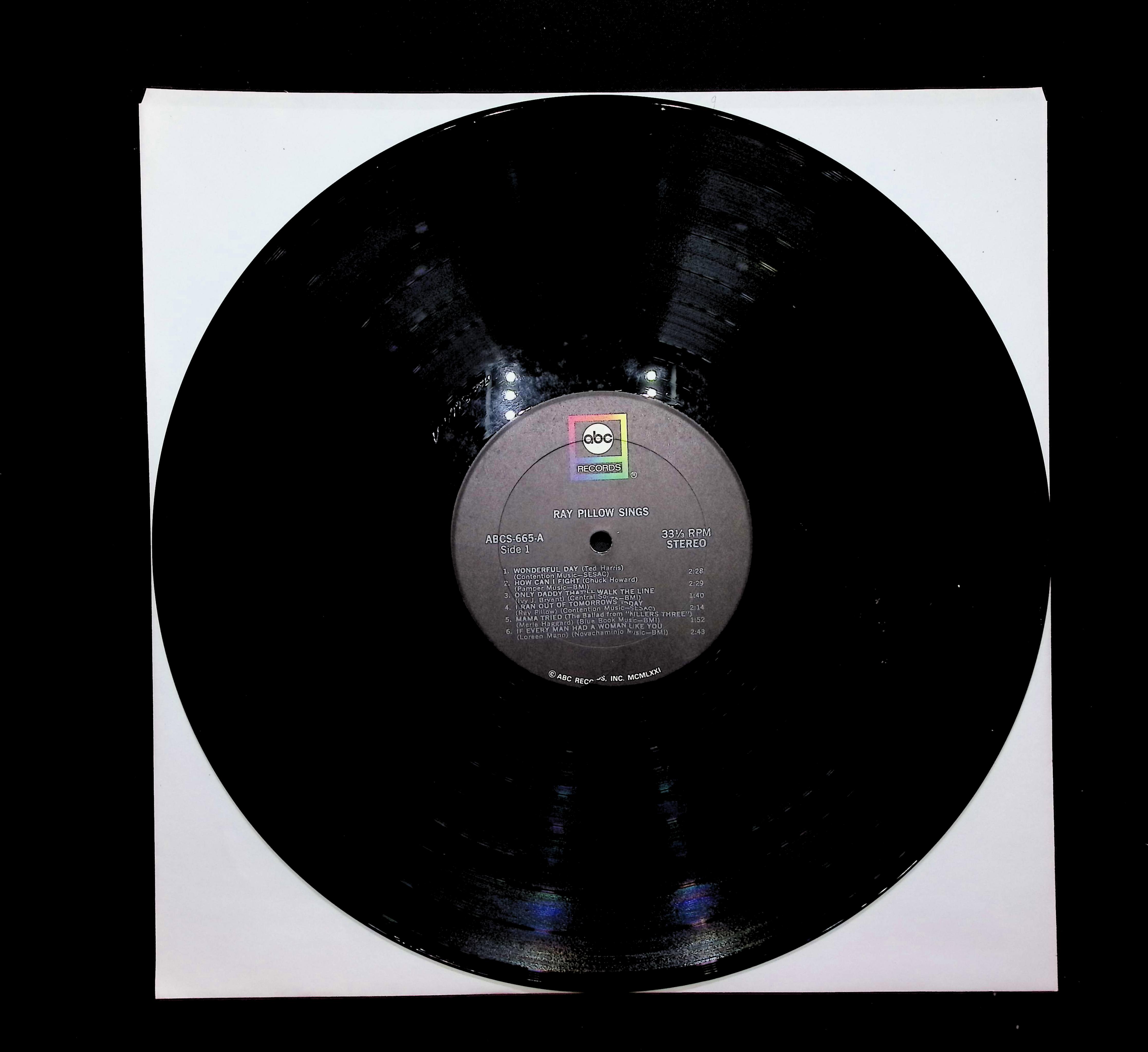 Ray Pillow Ray Pillow Sings Wonderful Day 12" LP 0 ABCS-665 Folk, World, & Country — image 3