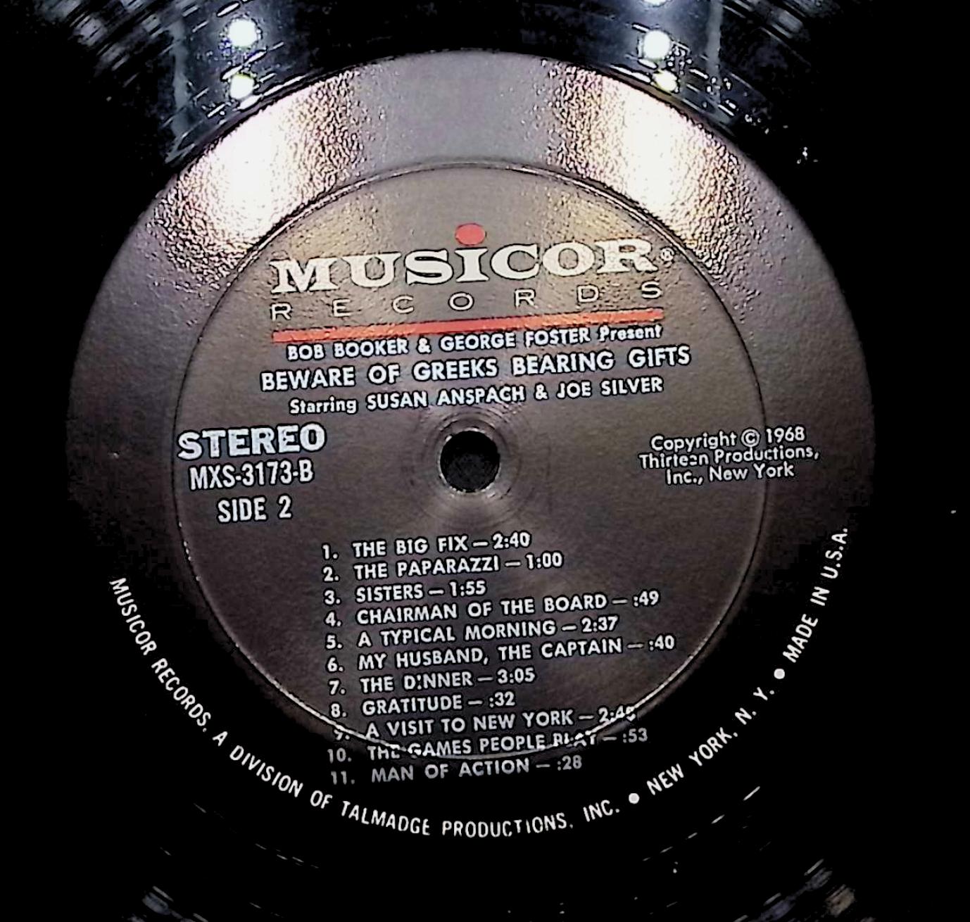 Bob Booker And George Foster Beware Of Greeks Bearing Gifts 12" LP 1968 MXS 3173 Non-Music — image 4