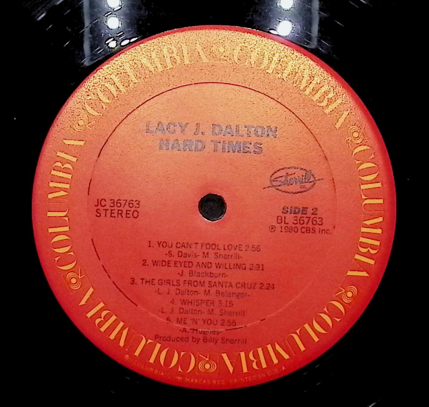 Lacy J. Dalton Hard Times 12" LP 1980 JC 36763 Country — image 2