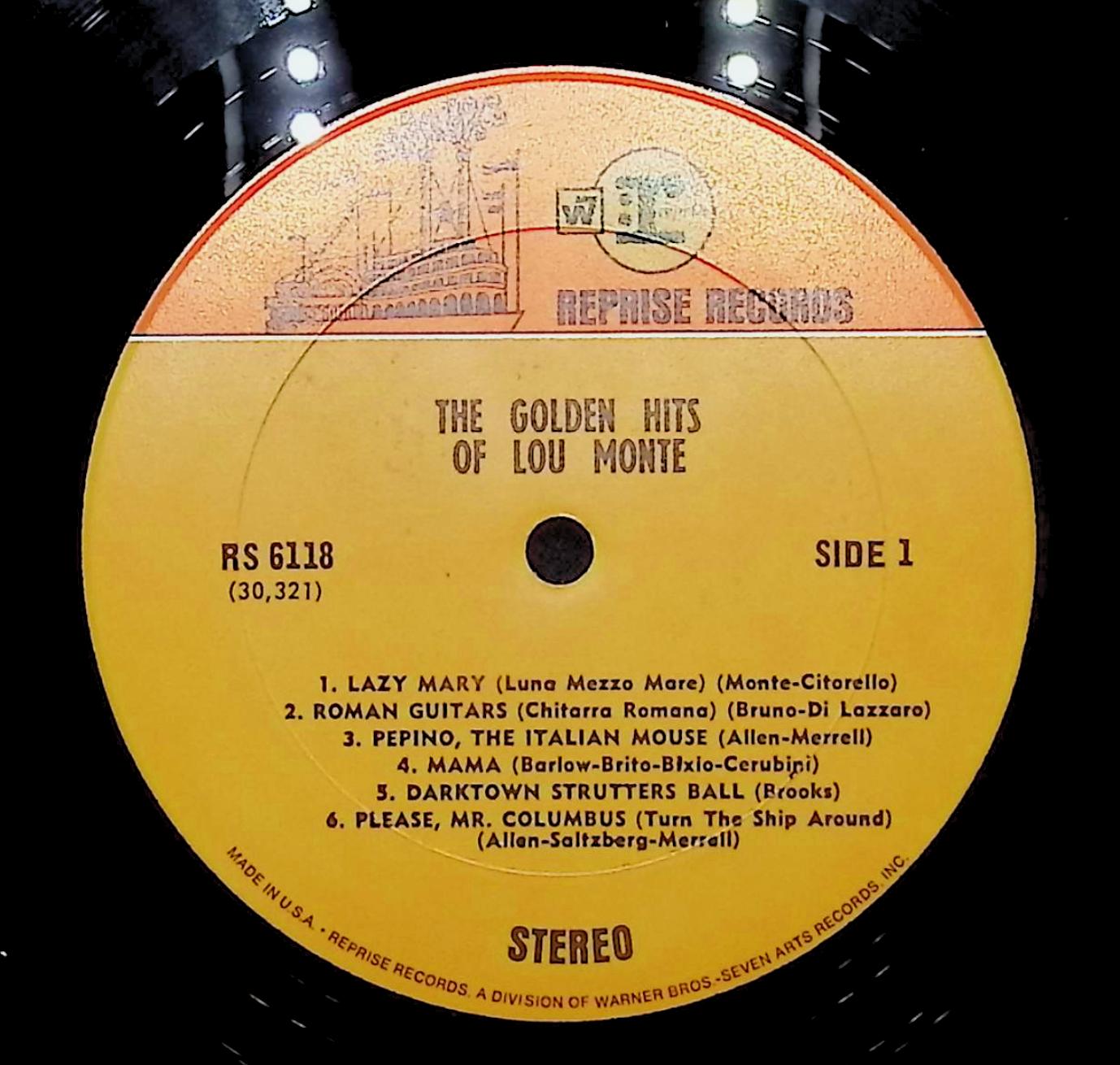 Lou Monte Lou Monte's Golden Hits 12" LP 1964 RS-6118 Pop — image 4