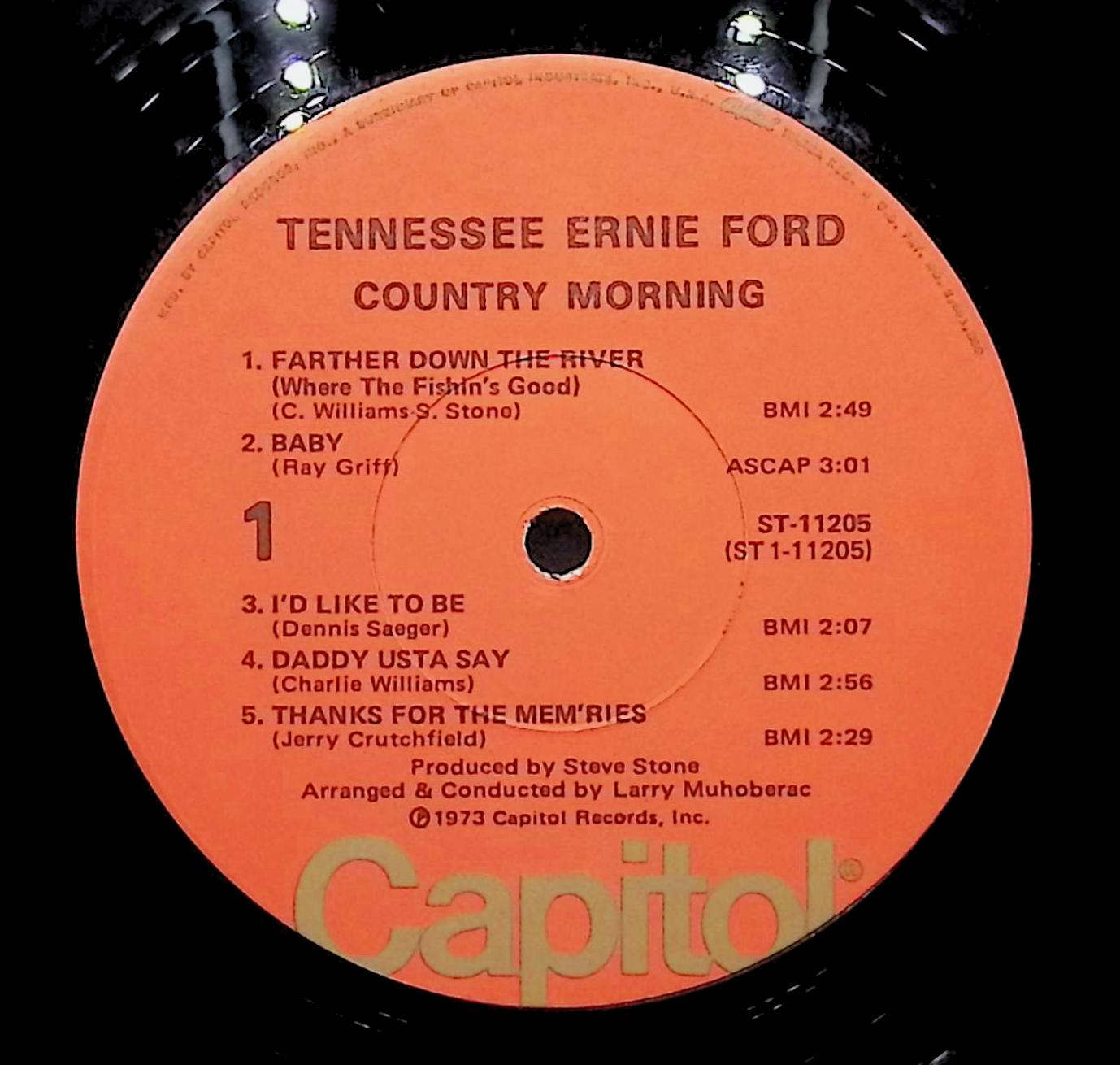 Tennessee Ernie Ford Country Morning 12" LP 0 ST-11205 Folk, World, & Country — image 2