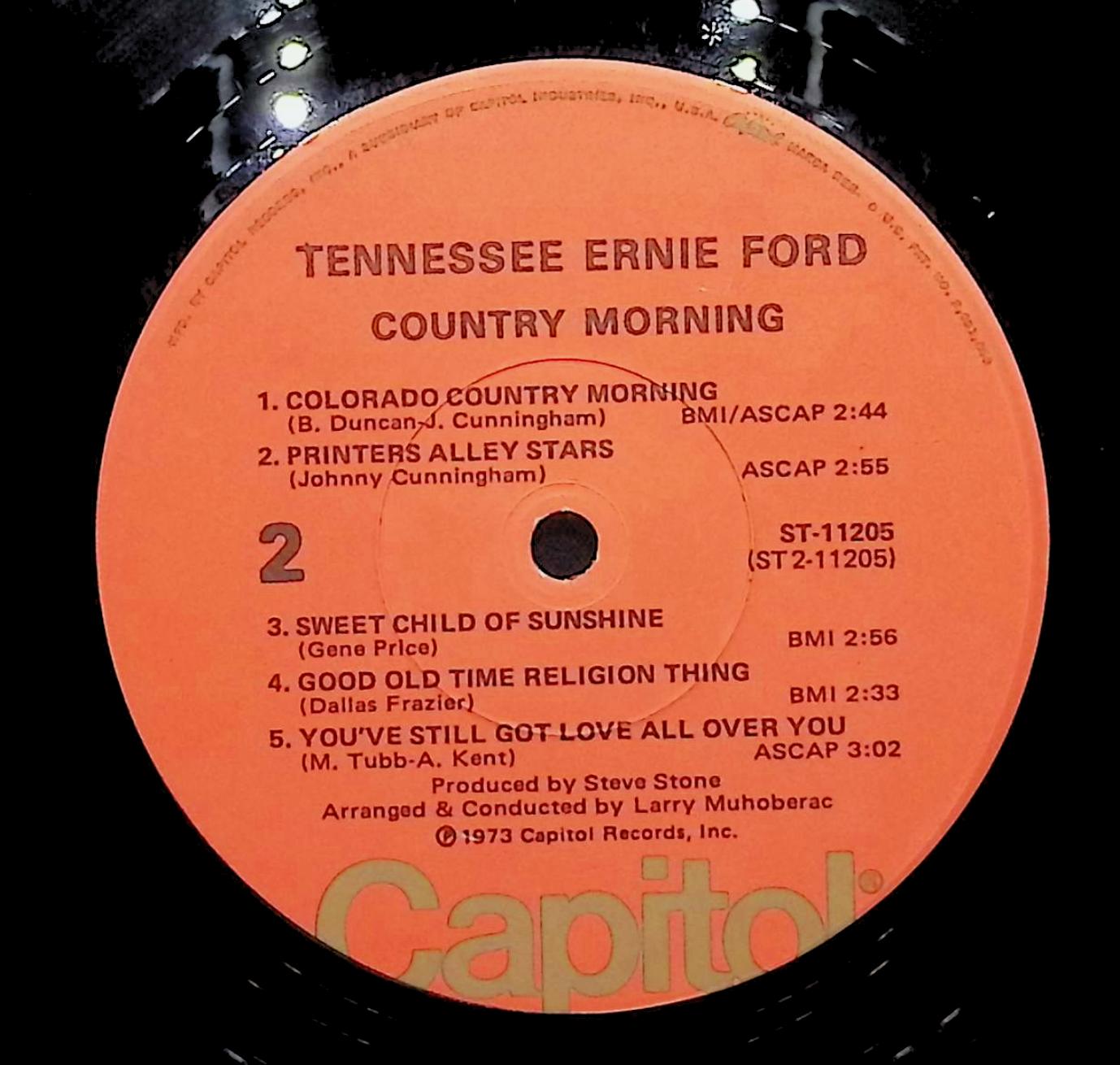 Tennessee Ernie Ford Country Morning 12" LP 0 ST-11205 Folk, World, & Country — image 4