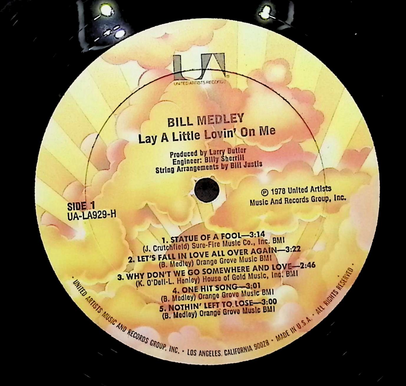 Bill Medley Lay A Little Lovin' On Me 12" LP 1978 UA-LA929-H Rock — image 4